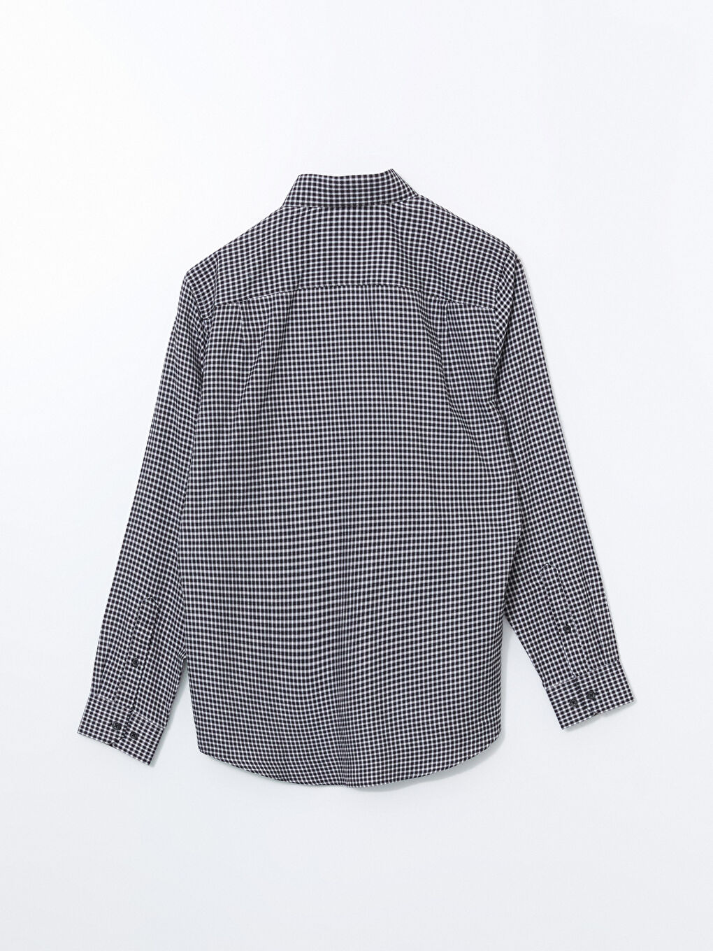 Regular Fit Long Sleeve Plaid Gabardine Men's Shirt -S51053Z8-LKX