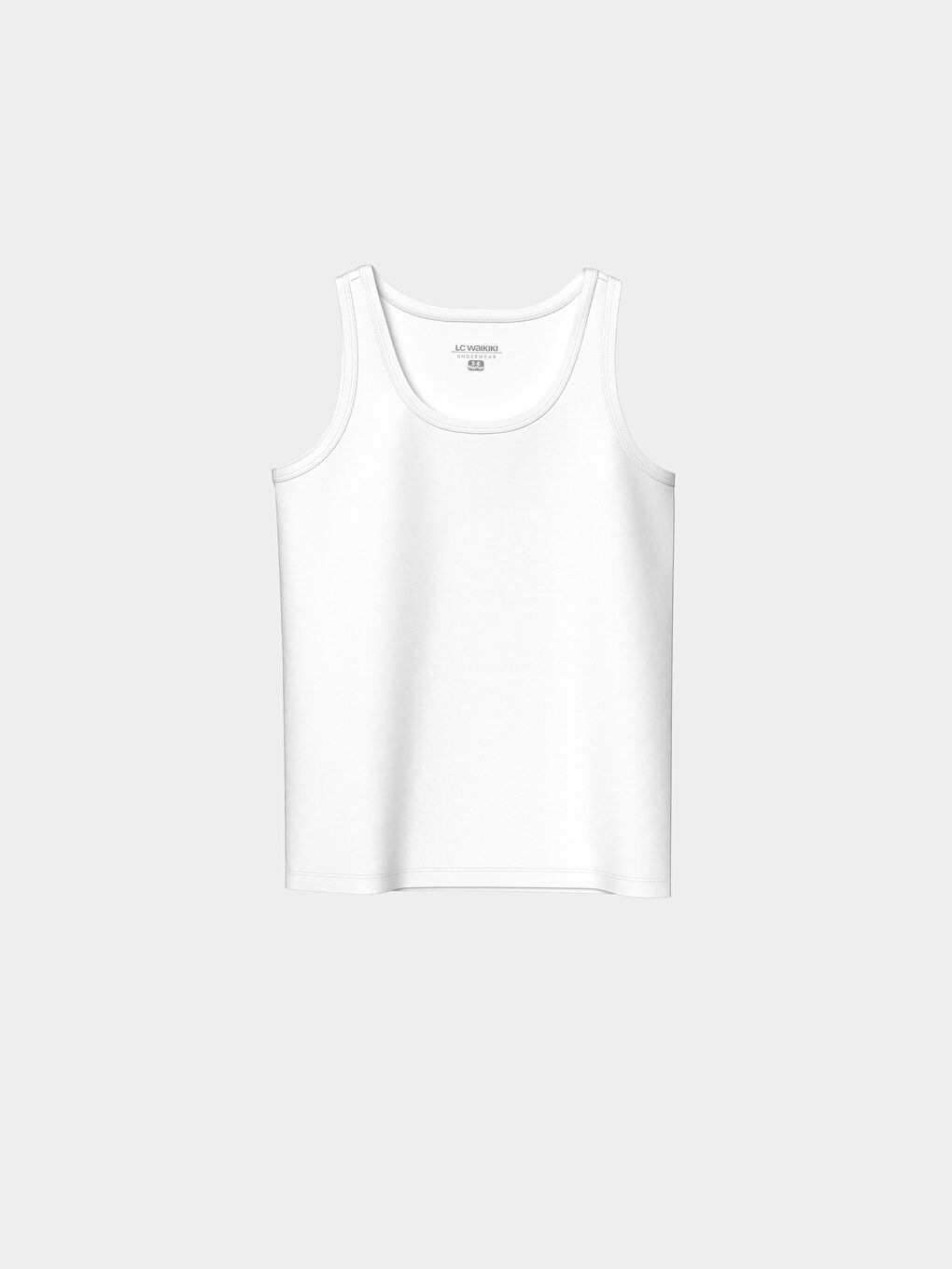 Beyaz Bisiklet Yaka Basic Erkek Çocuk Atlet