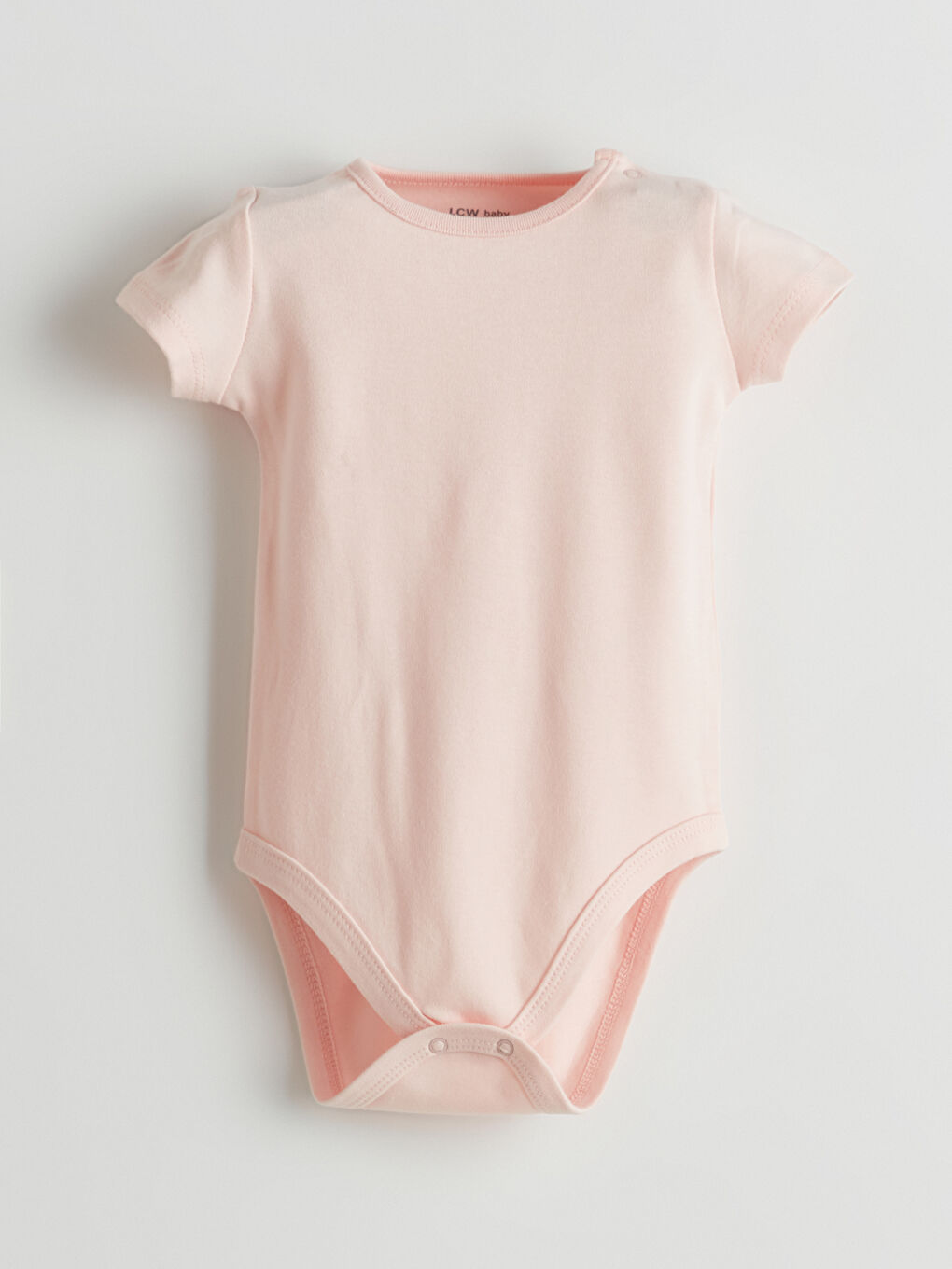 Pembe Bisiklet Yaka Basic Kız Bebek Çıtçıtlı Bodysuit
