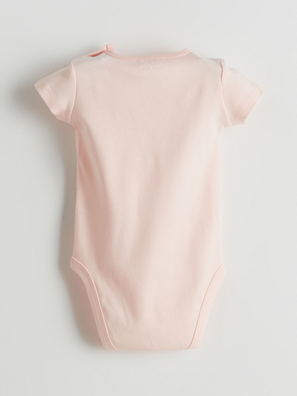 Pembe Bisiklet Yaka Basic Kız Bebek Çıtçıtlı Bodysuit-2