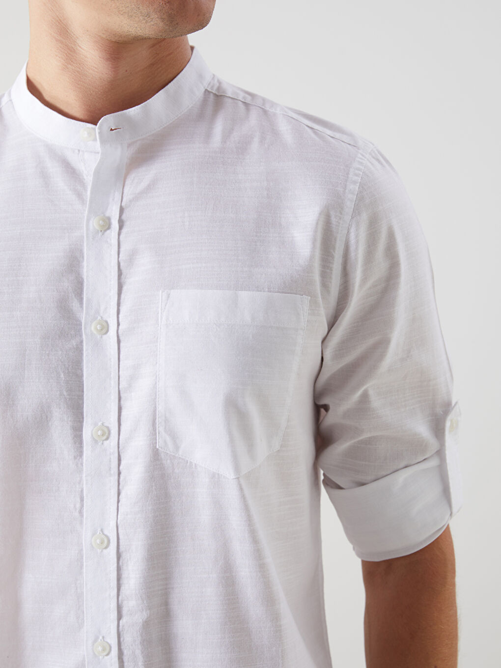 Regular Fit Long Sleeve Poplin Men's Shirt-2