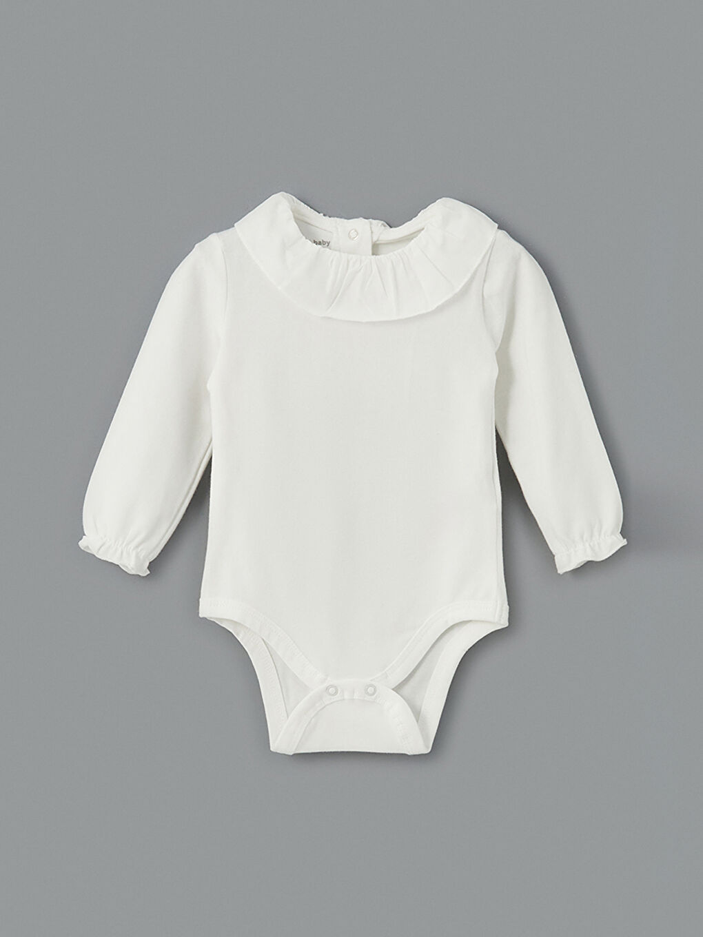 Crew Neck Ruffled Baby Girls Snap Bodysuit -S51094Z1-FDU