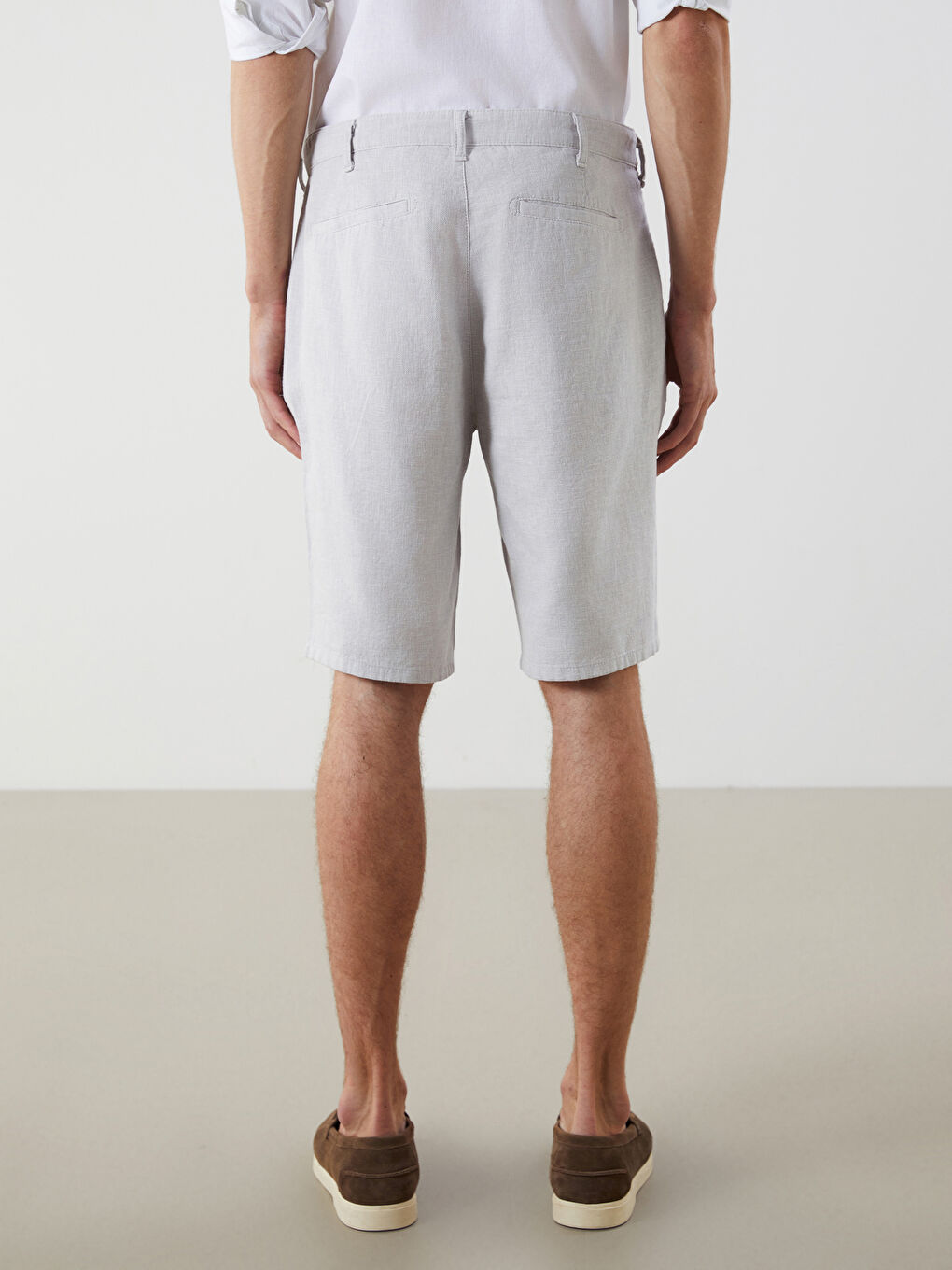 Standard Fit Linen Blend Men's Shorts -S51096Z8-J2B
