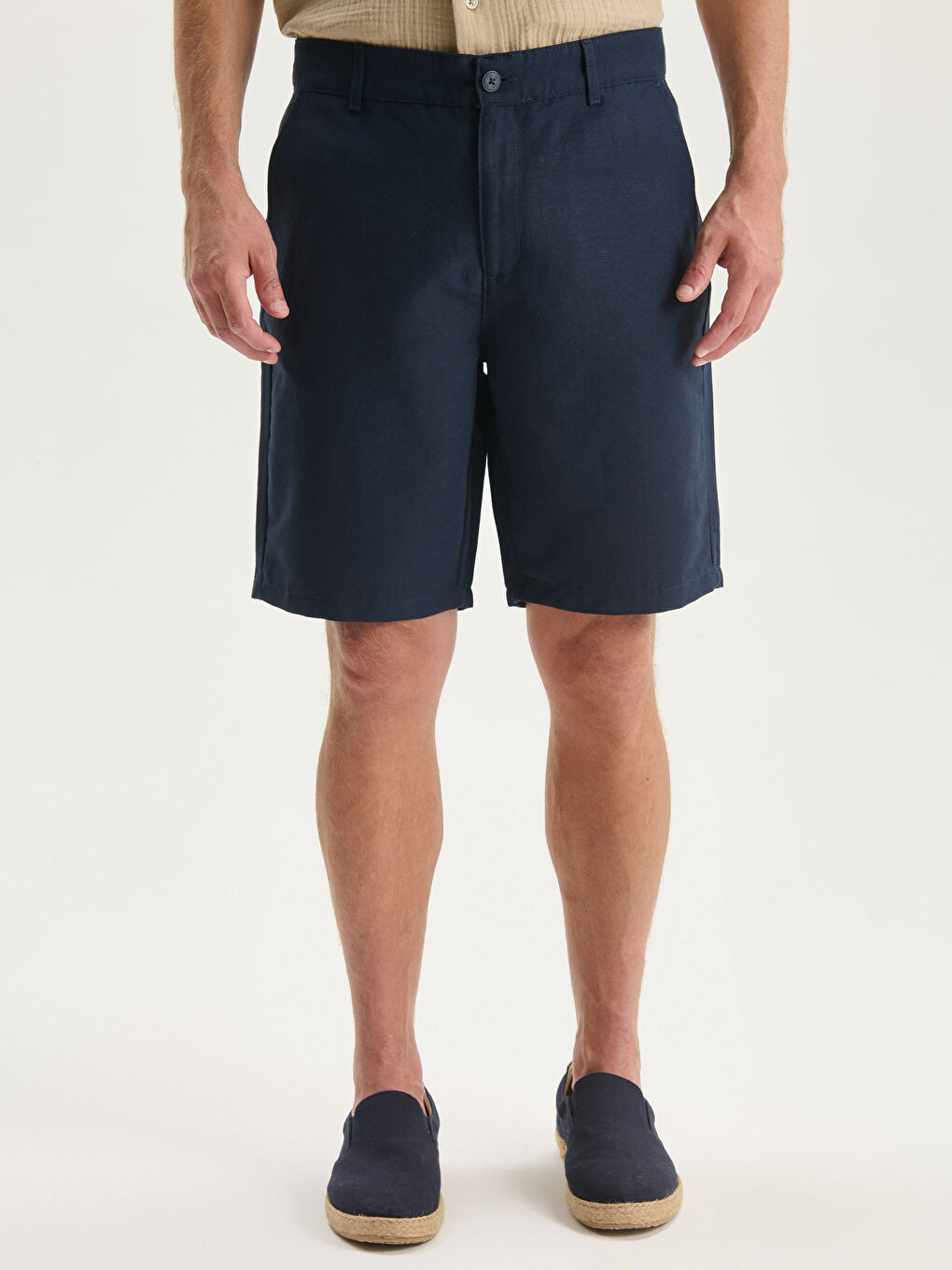 LCWAIKIKI Classic Standard Fit Linen Blend Men's Shorts -S51096Z8-KN7