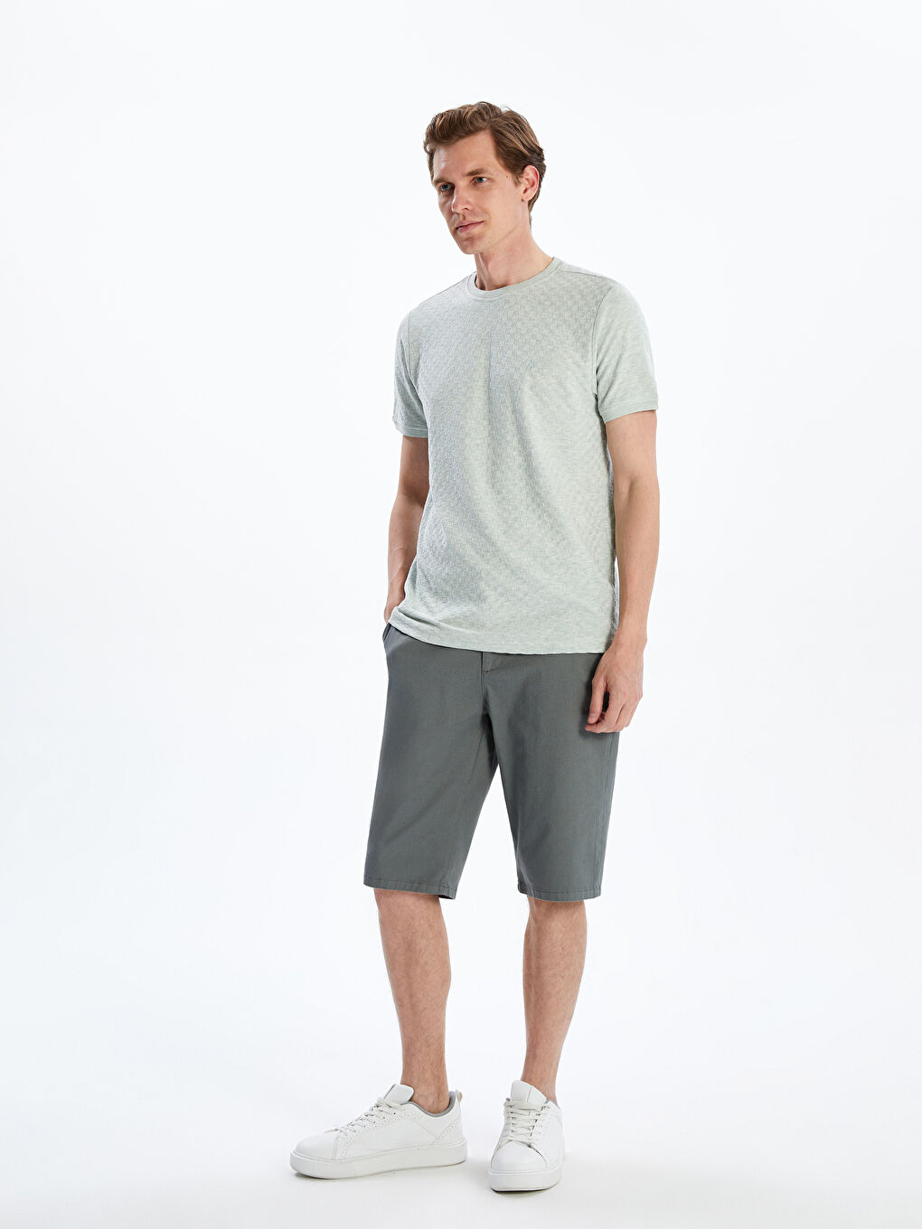 Regular Fit Gabardine Men's Shorts -S51097Z8-Z4N