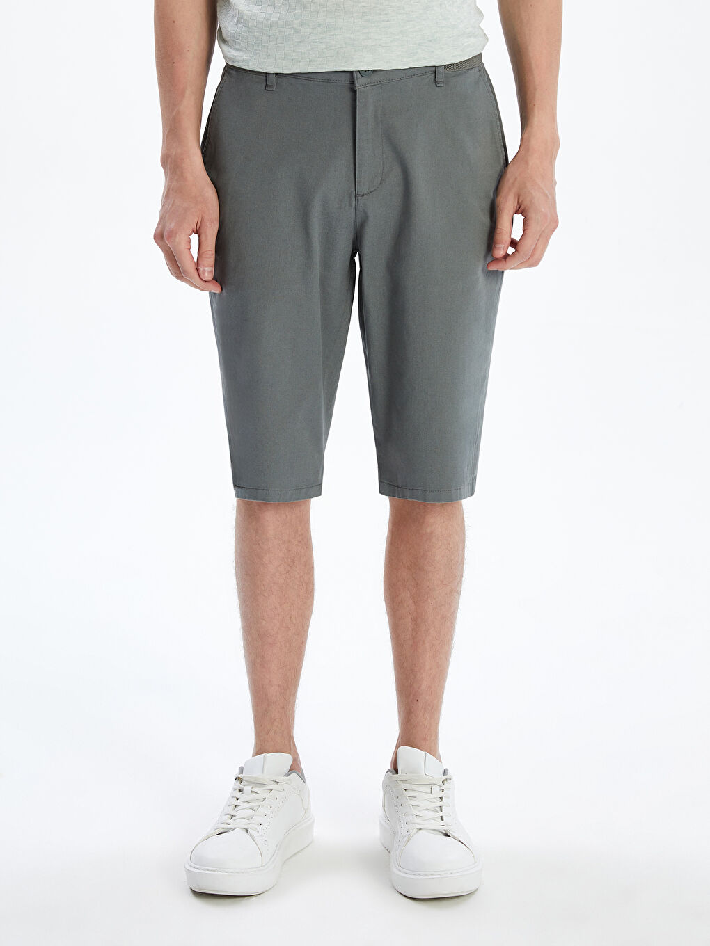 Regular Fit Gabardine Men's Shorts -S51097Z8-Z4N