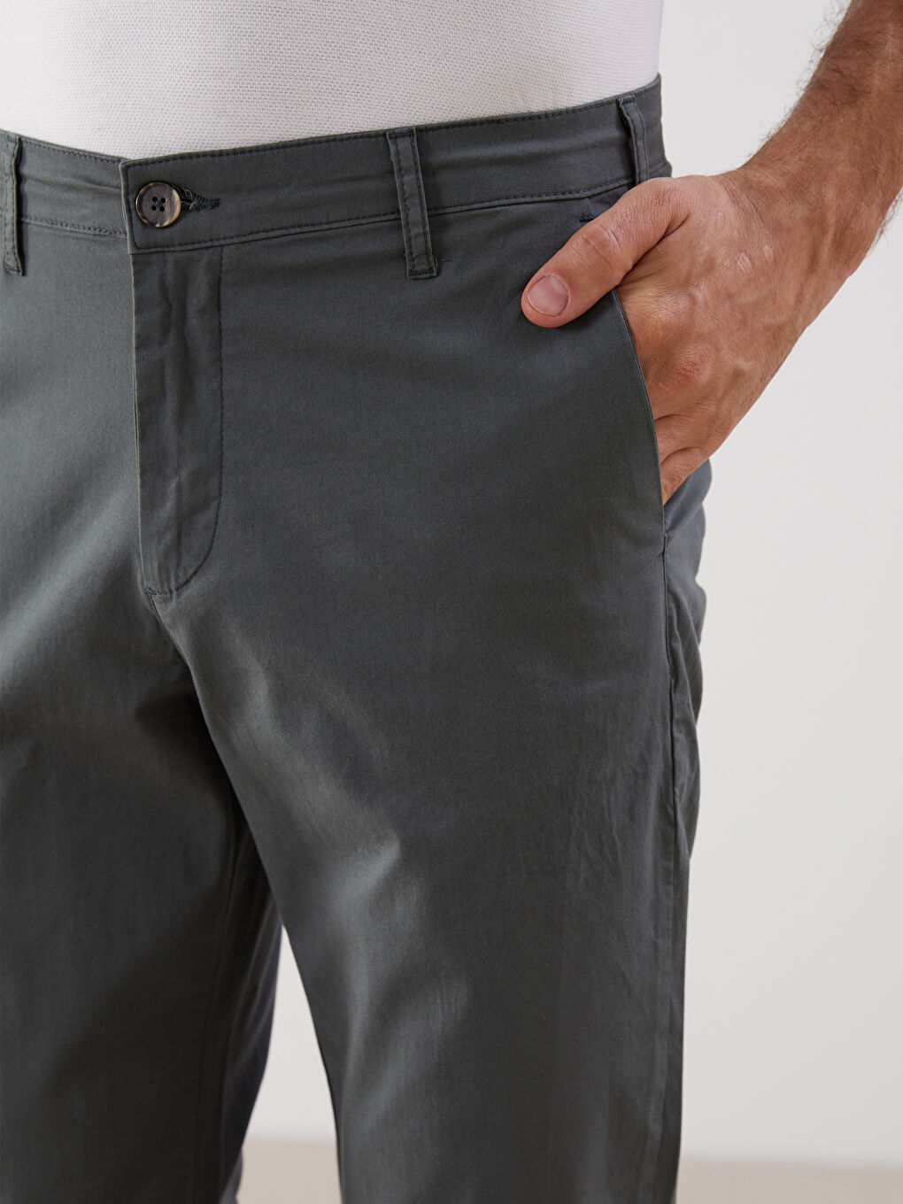 Standard Pattern Gabardine Men's Chino Trousers -S51099Z8-Y1Z
