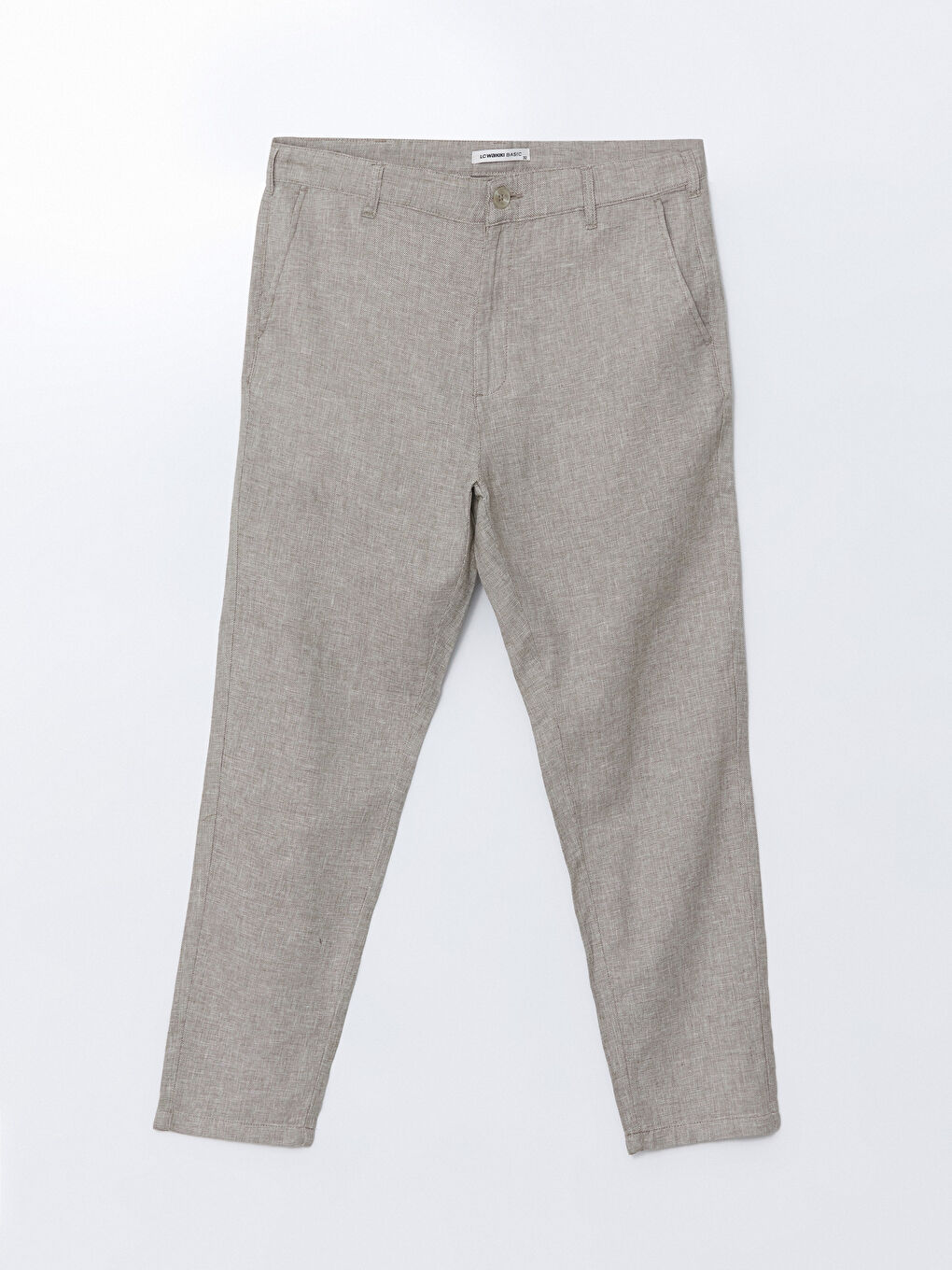 Standard Fit Linen Blend Men's Chino Trousers -S51104Z8-MX3