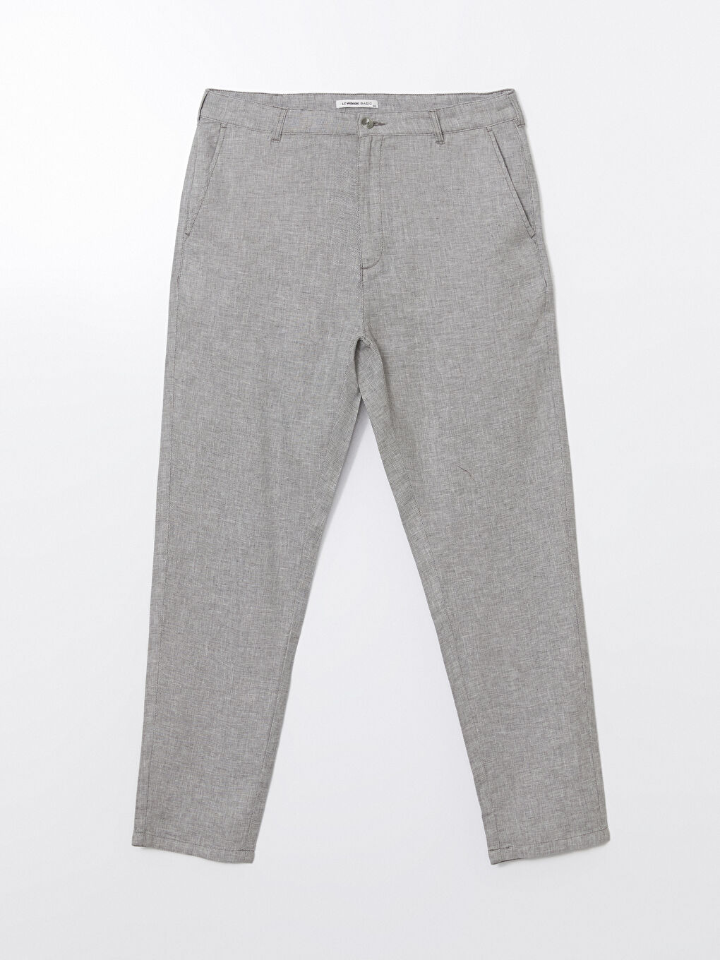 Standard Fit Linen Blend Men's Chino Trousers -S51104Z8-P5X