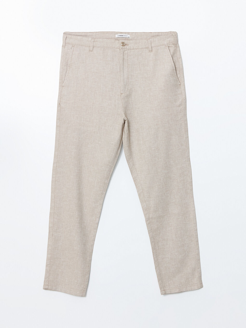 Standard Fit Linen Blend Men's Chino Trousers -S51104Z8-SXU