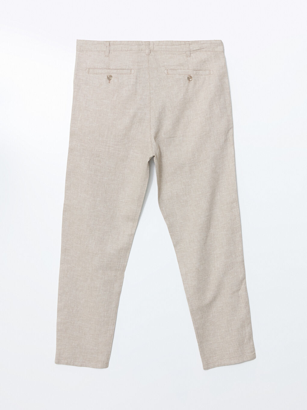 Standard Fit Linen Blend Men's Chino Trousers -S51104Z8-SXU