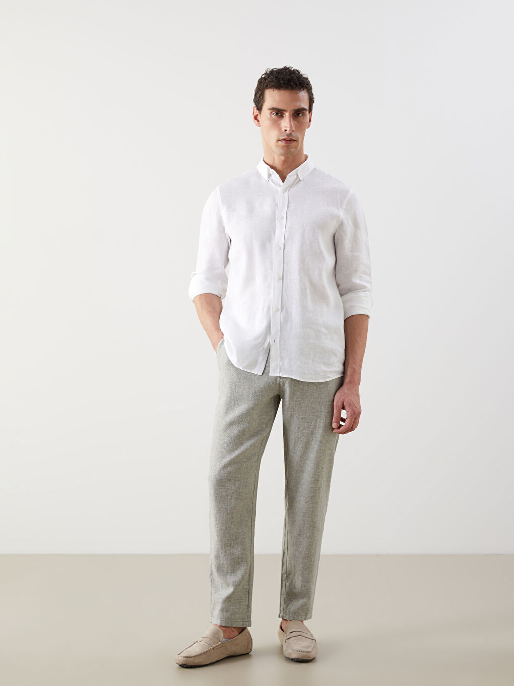 LCWAIKIKI Classic Chino-Hose für Herren aus Leinenmischung mit Standard-Passform -S51104Z8-Z3B