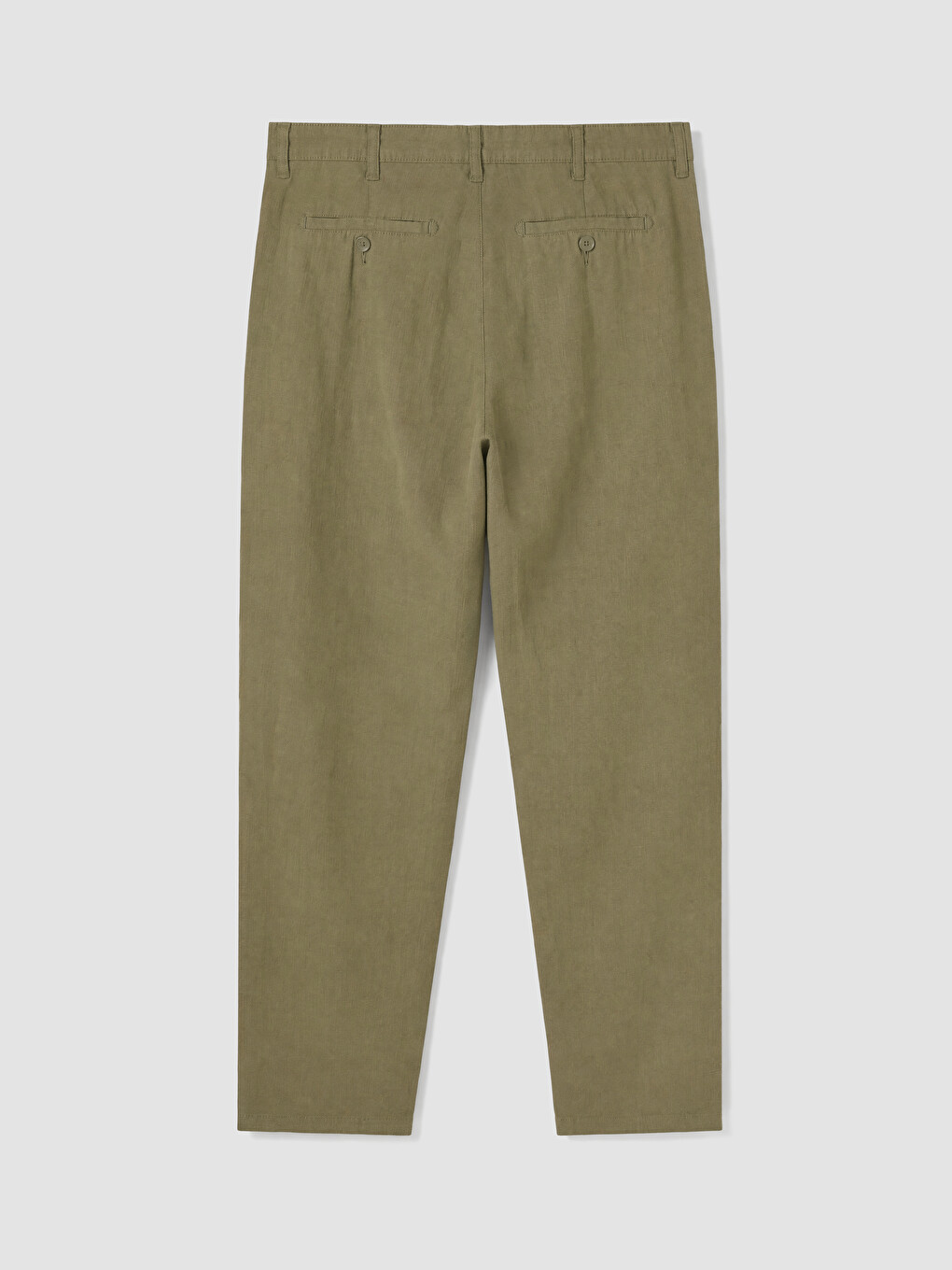 Bej Regular Fit Keten Karışımlı Erkek Chino Pantolon-1