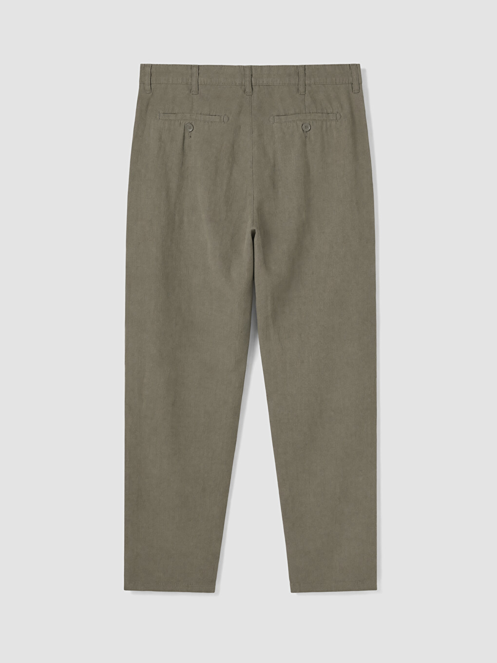 Bej Regular Fit Keten Karışımlı Erkek Chino Pantolon-1