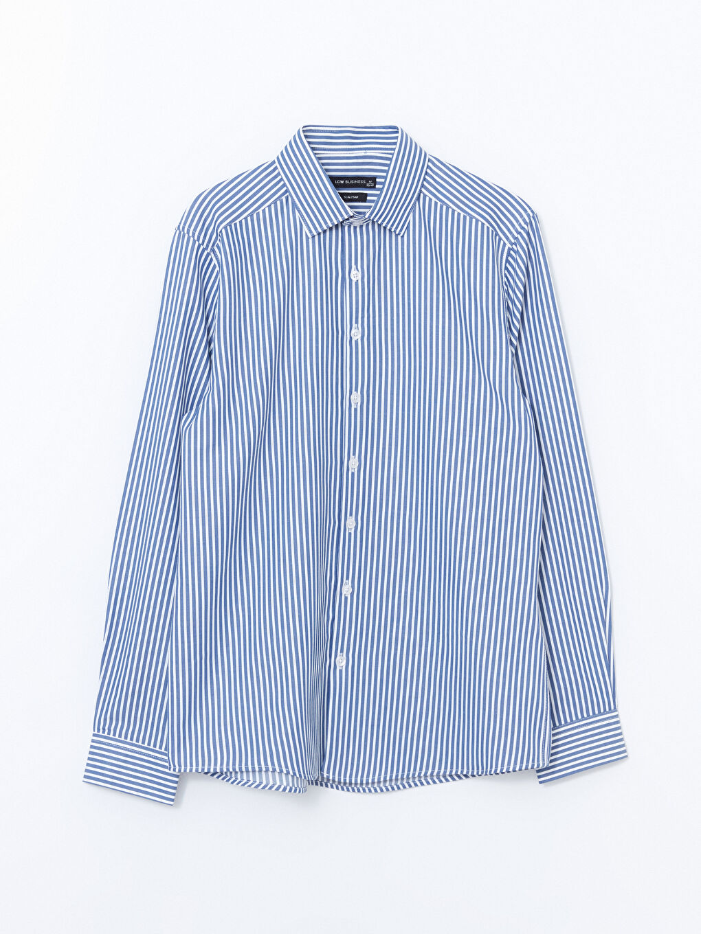 Slim Fit Long Sleeve Striped Poplin Men's Shirt -S51116Z8-LGS