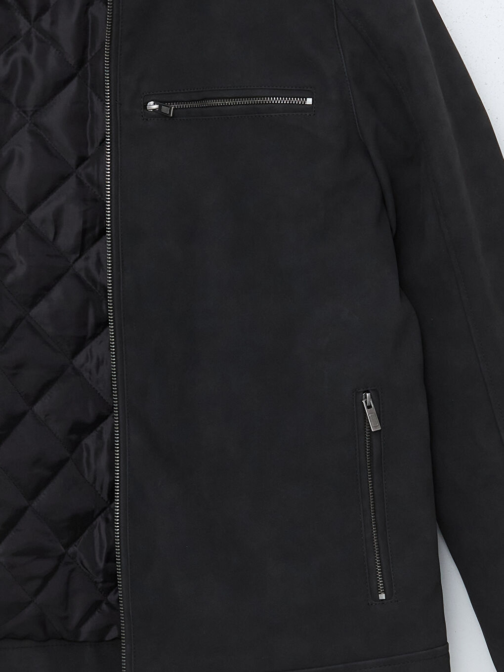 Slim Fit Biker Neck Men's Faux Leather Coat -S51169Z8-CUZ