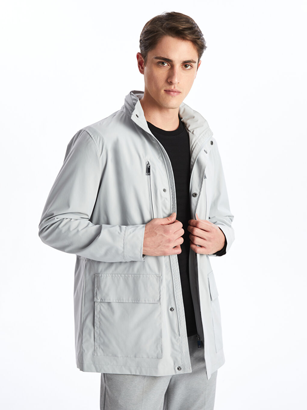 Standard Fit Hooded Men's Coat -S51177Z8-S0L