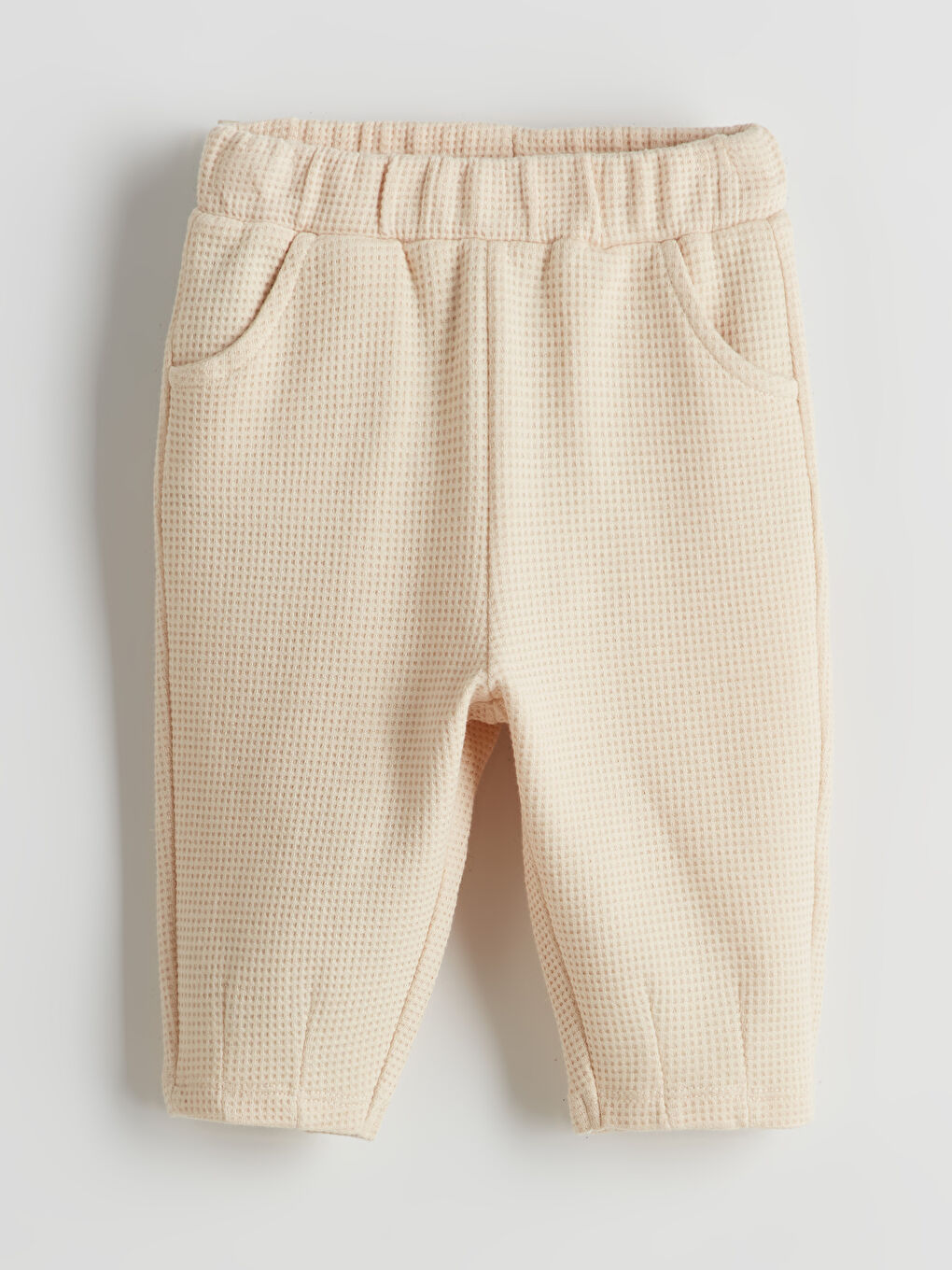 Bej Beli Lastikli Erkek Bebek Eşofman Alt