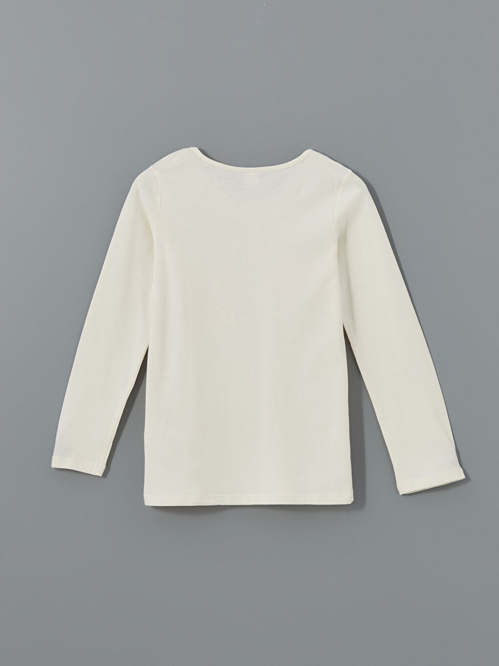 Ekru Bisiklet Yaka Kız Çocuk Pijama Üst-2