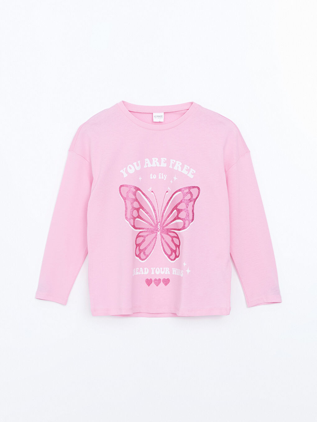 LCW Kids Pembe Bisiklet Yaka Kız Çocuk Pijama Takımı - 1