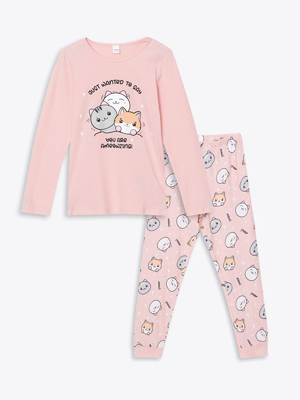 Crew Neck Girls' Pyjama Set -S51292Z4-G21