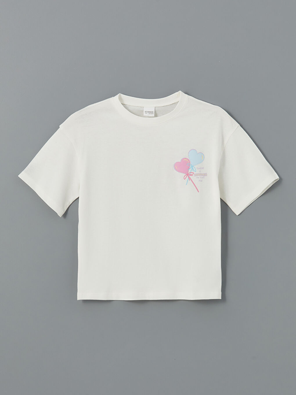 Ekru Baskılı Kız Çocuk Pijama Üst