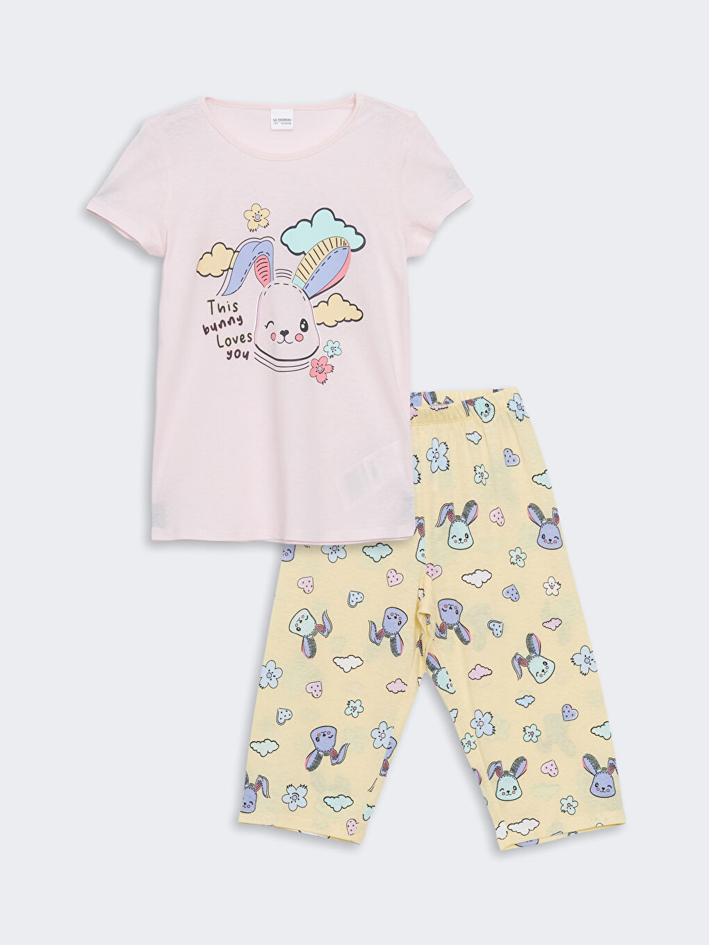 Crew Neck Girls' Pyjama Set -S51298Z4-FWW