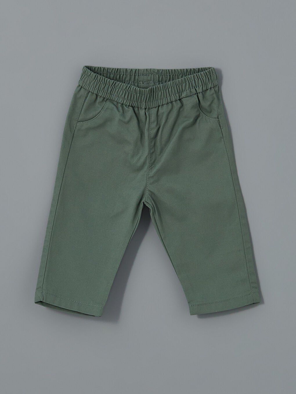 Yeşil Beli Lastikli Erkek Bebek Gabardin Pantolon