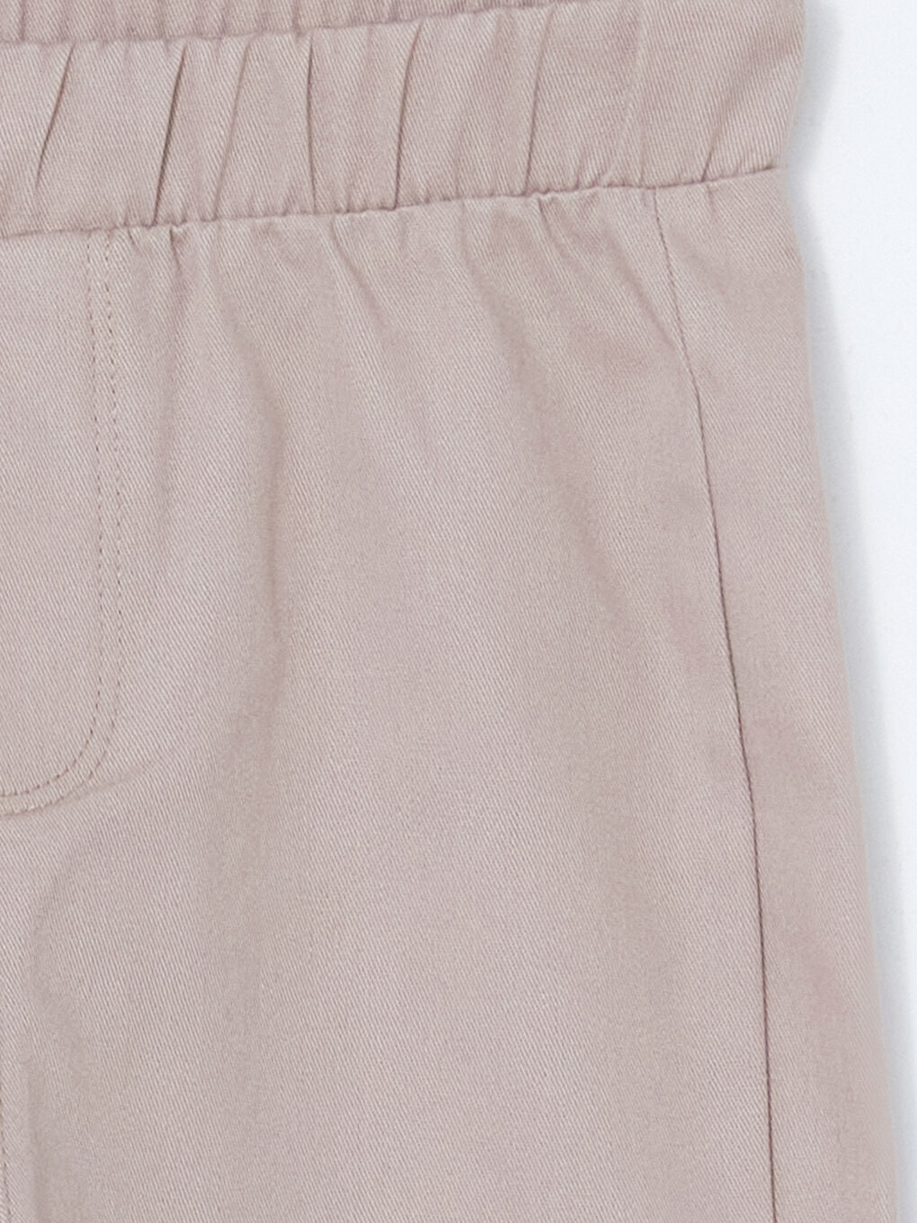 Bej Beli Lastikli Gabardin Erkek Bebek Pantolon-2