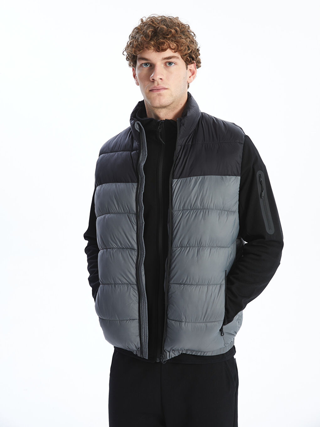 XSIDE Slim Fit Dik Yaka Erkek Şişme Yelek -S51416Z8-GYS
