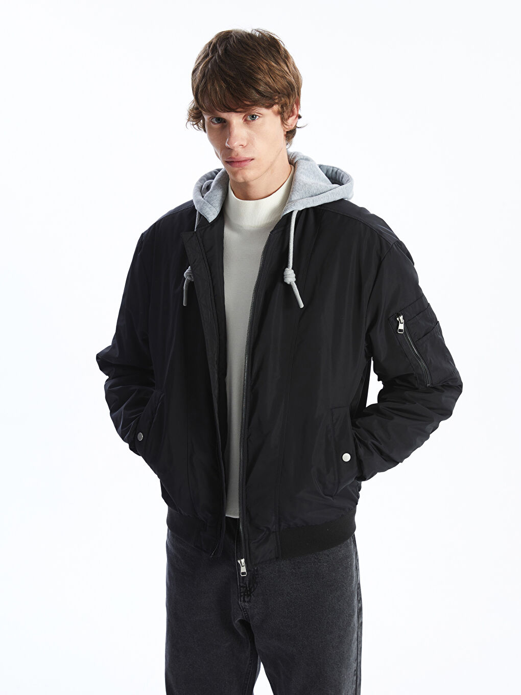 Standard Pattern Hooded Men's Thick Coat -S51435Z8-CVL