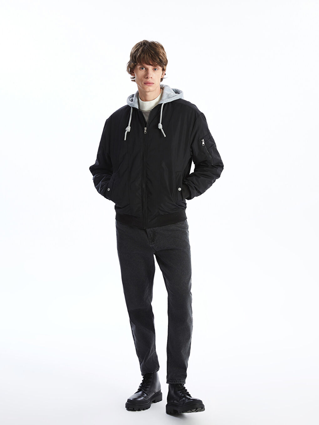 Standard Pattern Hooded Men's Thick Coat -S51435Z8-CVL