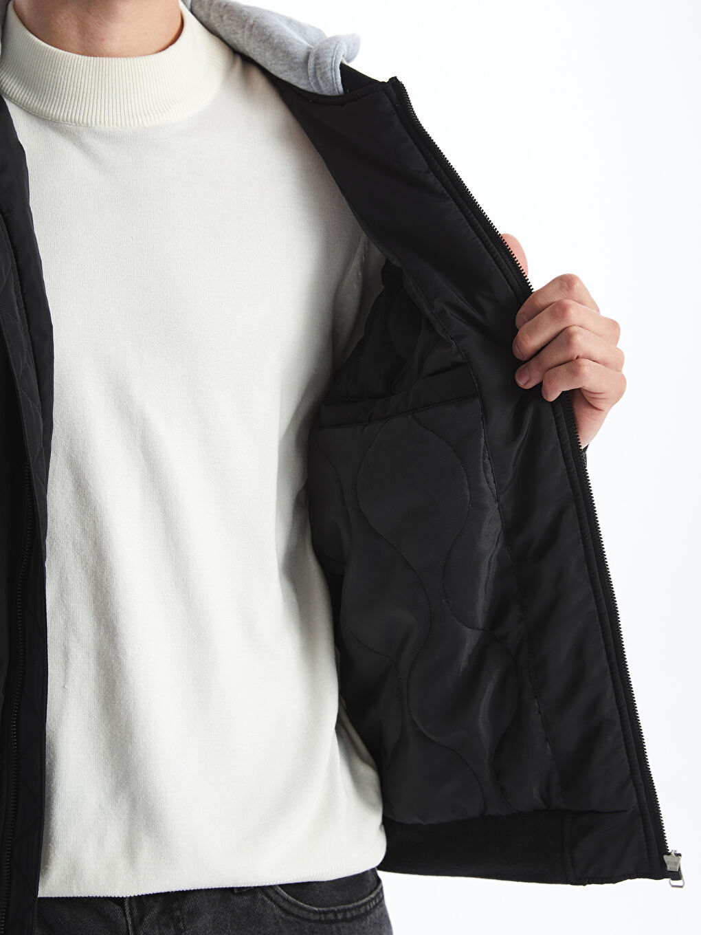 Standard Pattern Hooded Men's Thick Coat -S51435Z8-CVL