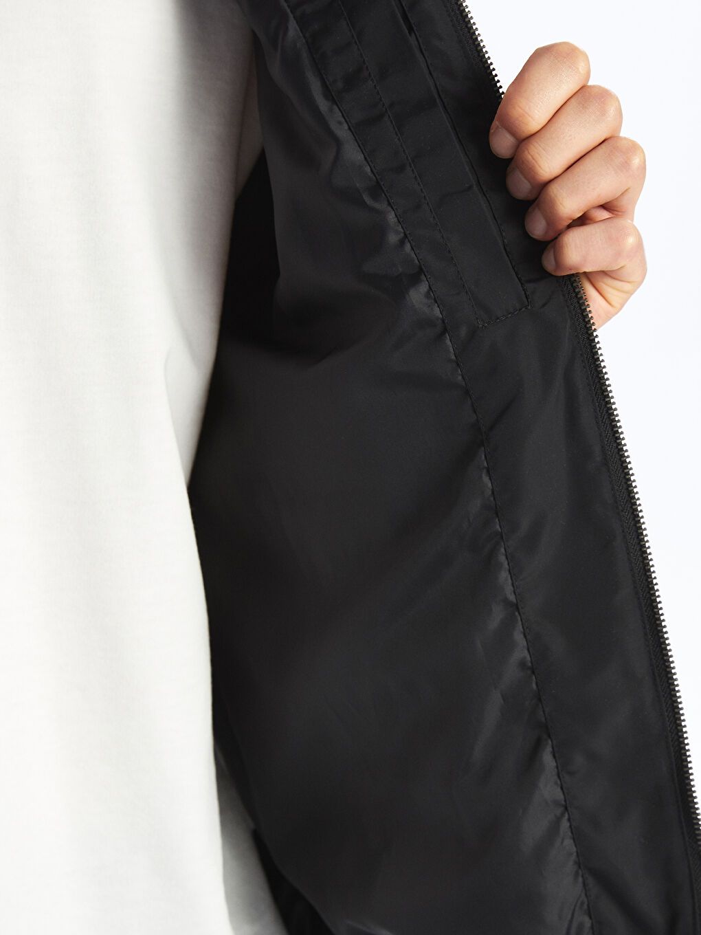 Relaxed Fit Funnel Neck Men's Coat -S51443Z8-CVL