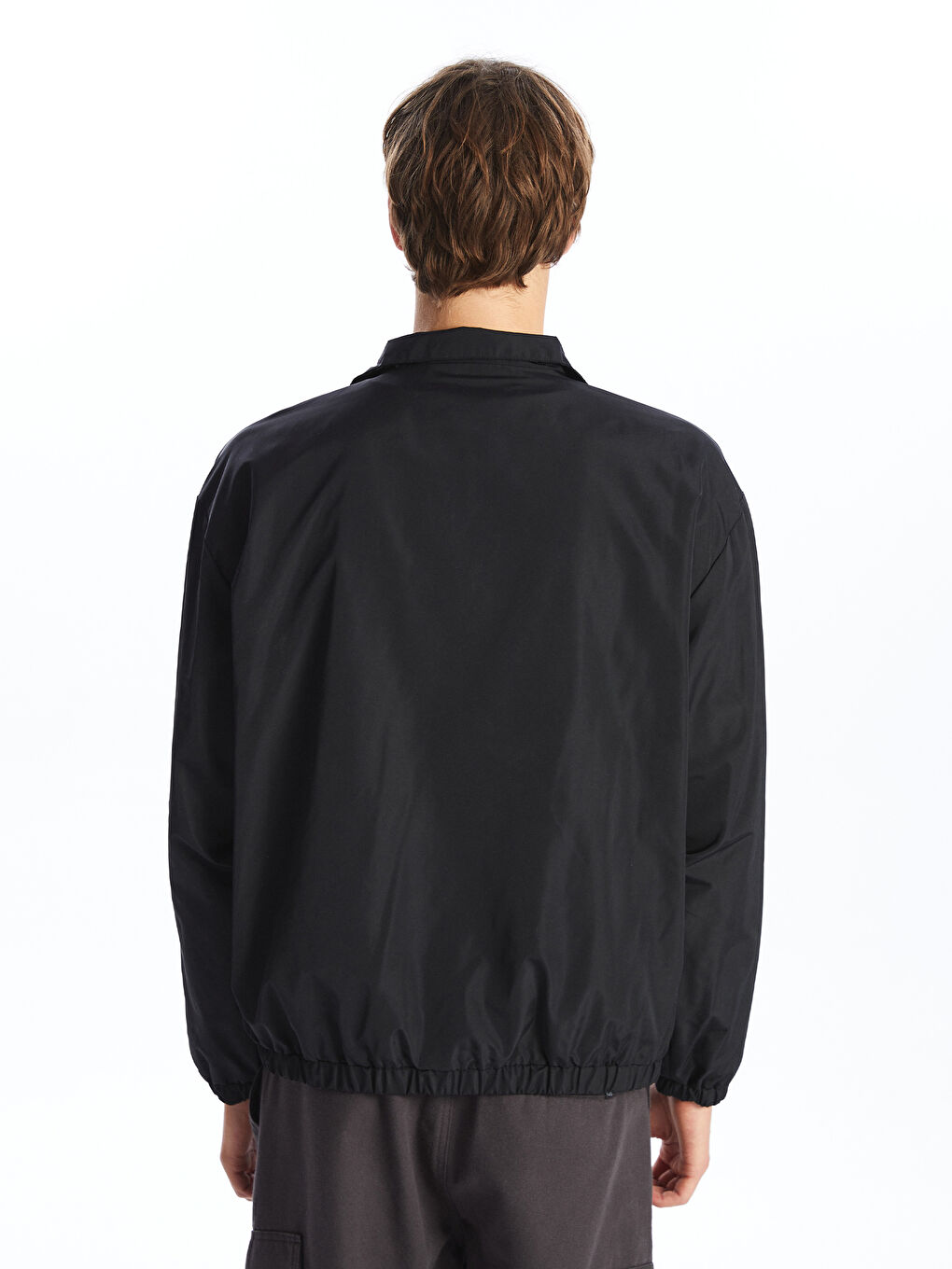 Relaxed Fit Funnel Neck Men's Coat -S51443Z8-CVL