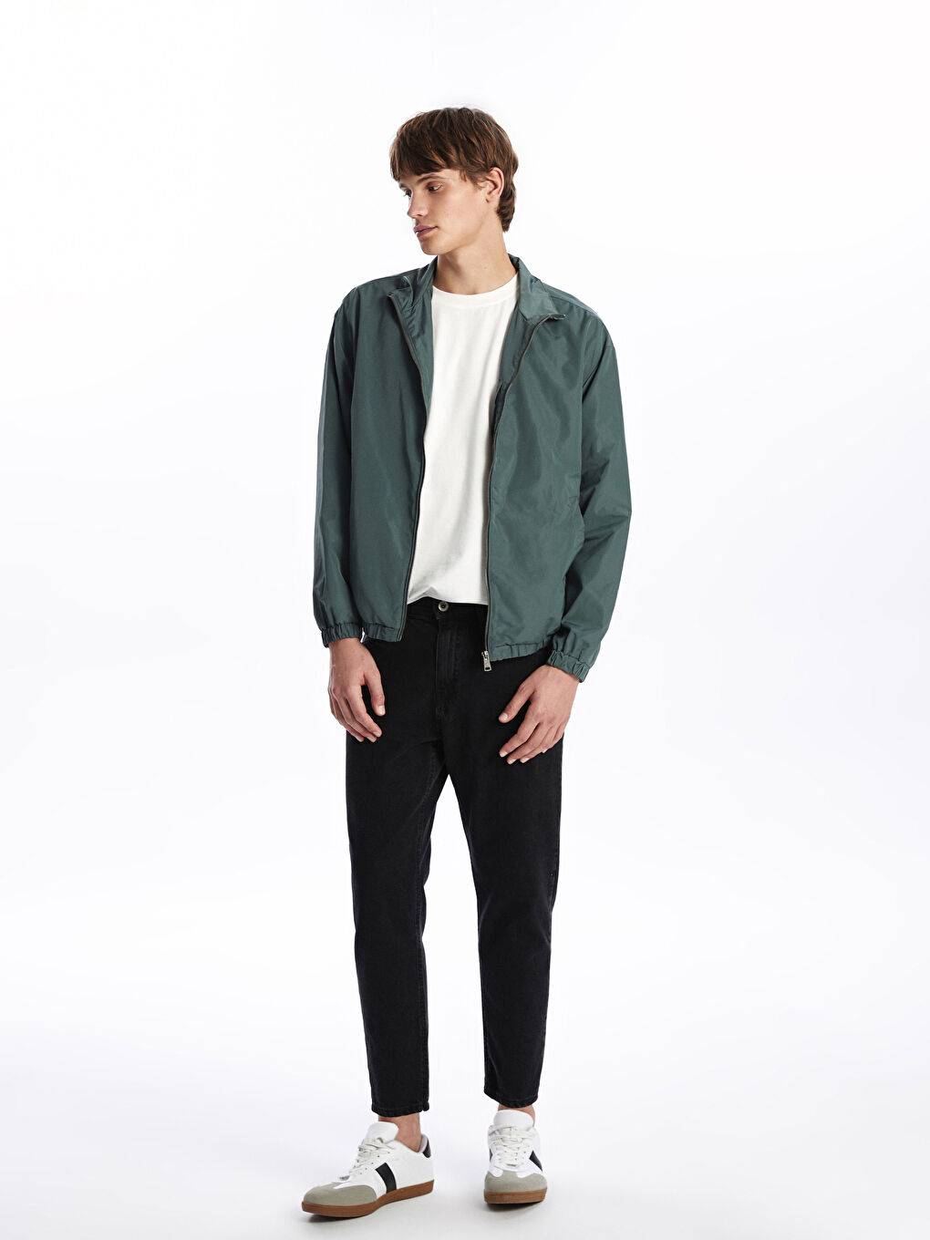 Relaxed Fit Funnel Neck Men's Coat -S51443Z8-HCZ