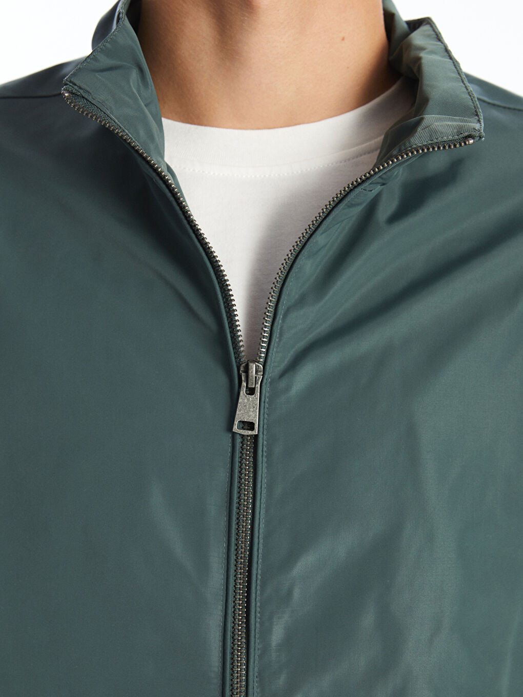 Relaxed Fit Funnel Neck Men's Coat -S51443Z8-HCZ
