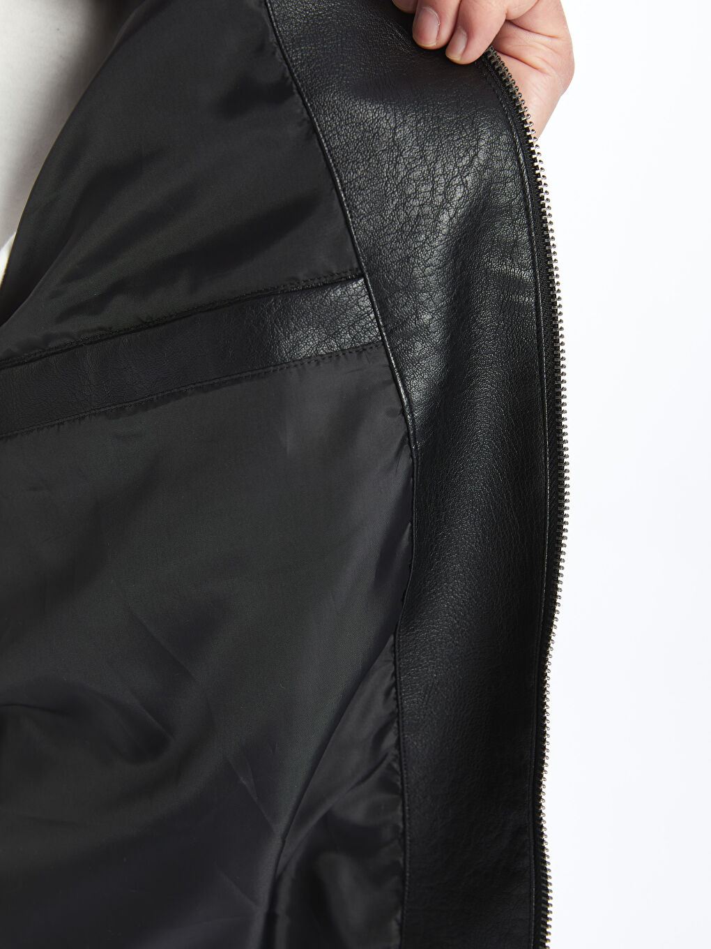 Slim Fit Men's Faux Leather Jacket -S51461Z8-CVL