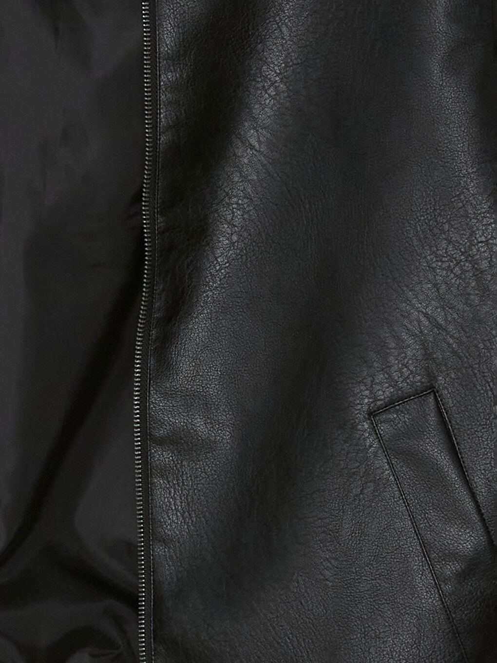 Slim Fit Men's Faux Leather Jacket -S51461Z8-CVL