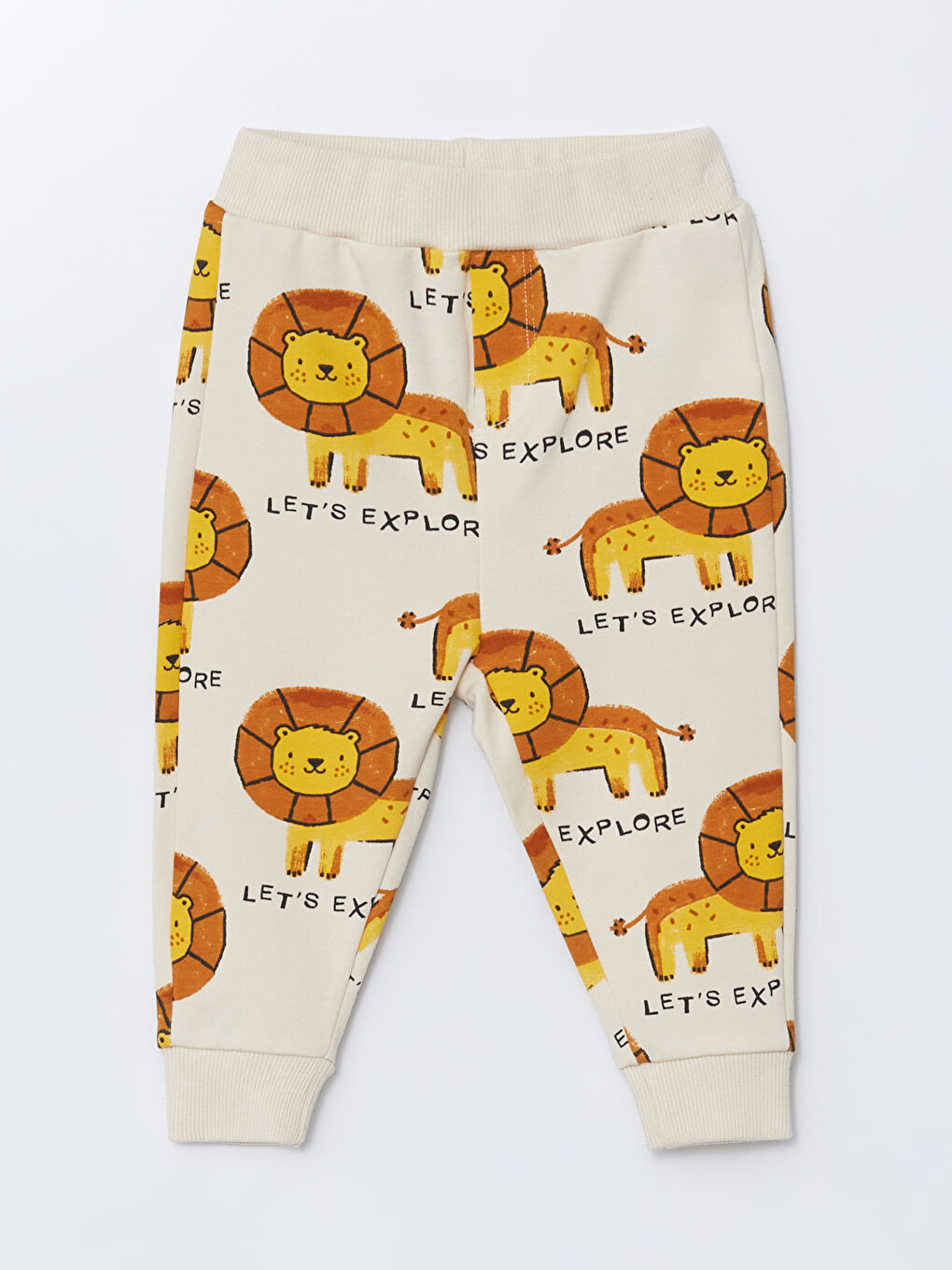 Bej Beli Lastikli Basic Erkek Bebek Jogger Eşofman Alt