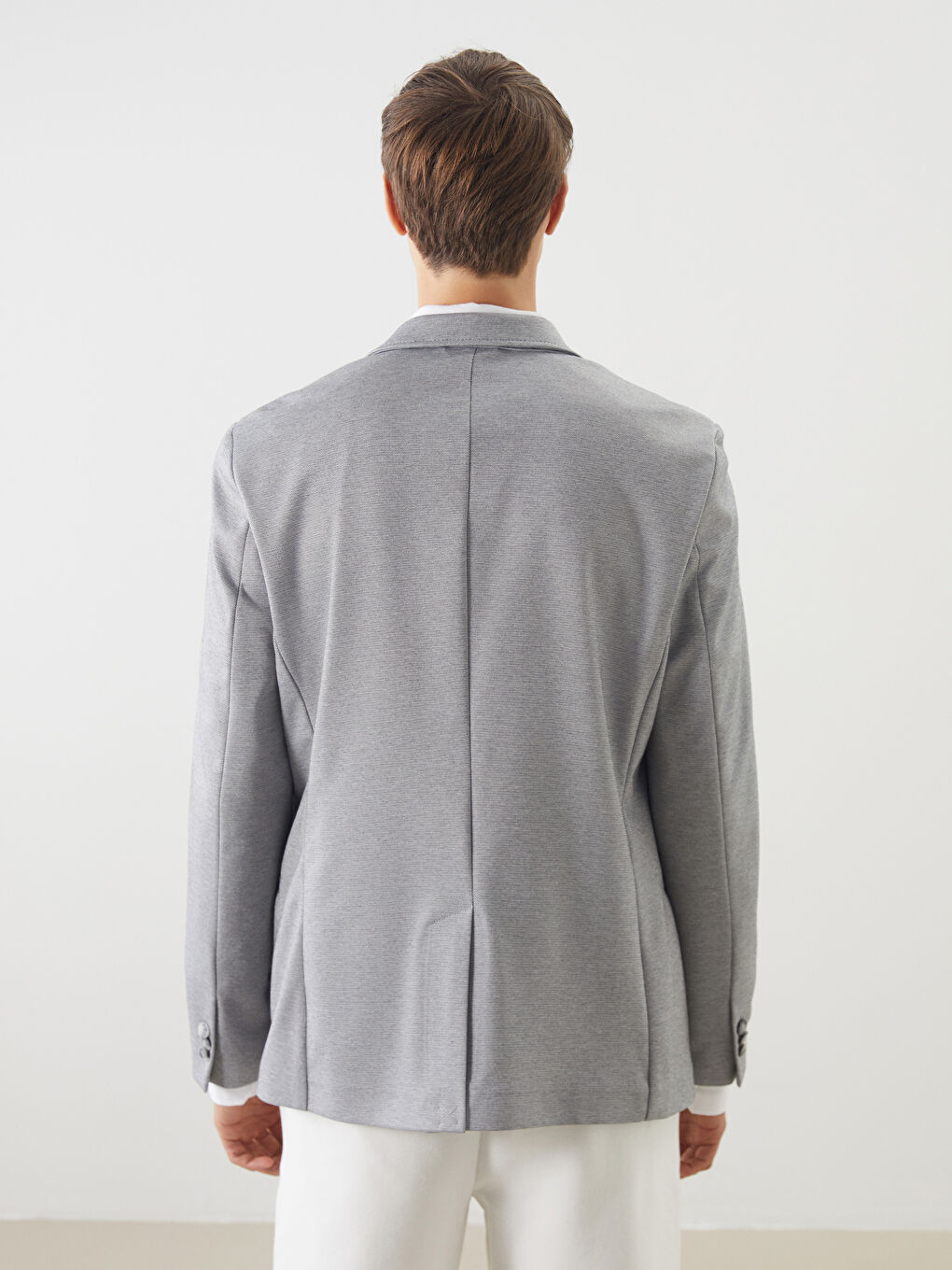 Bej Ekstra Dar Kalıp Erkek Blazer Ceket-4