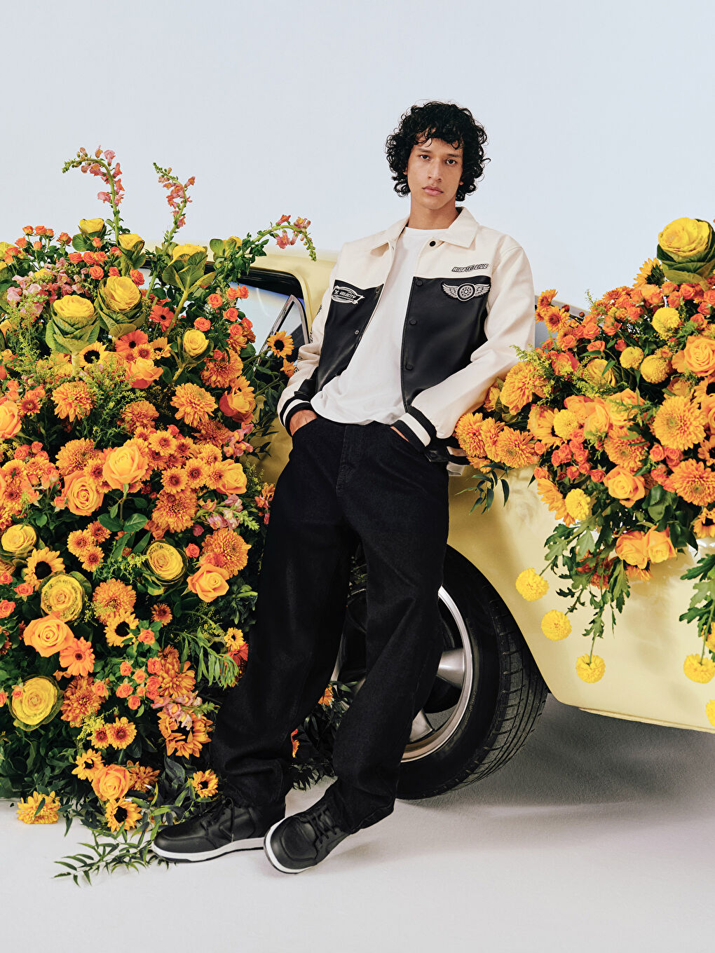 بالطو جلد صناعي بياقة قميص عادي للرجال-1