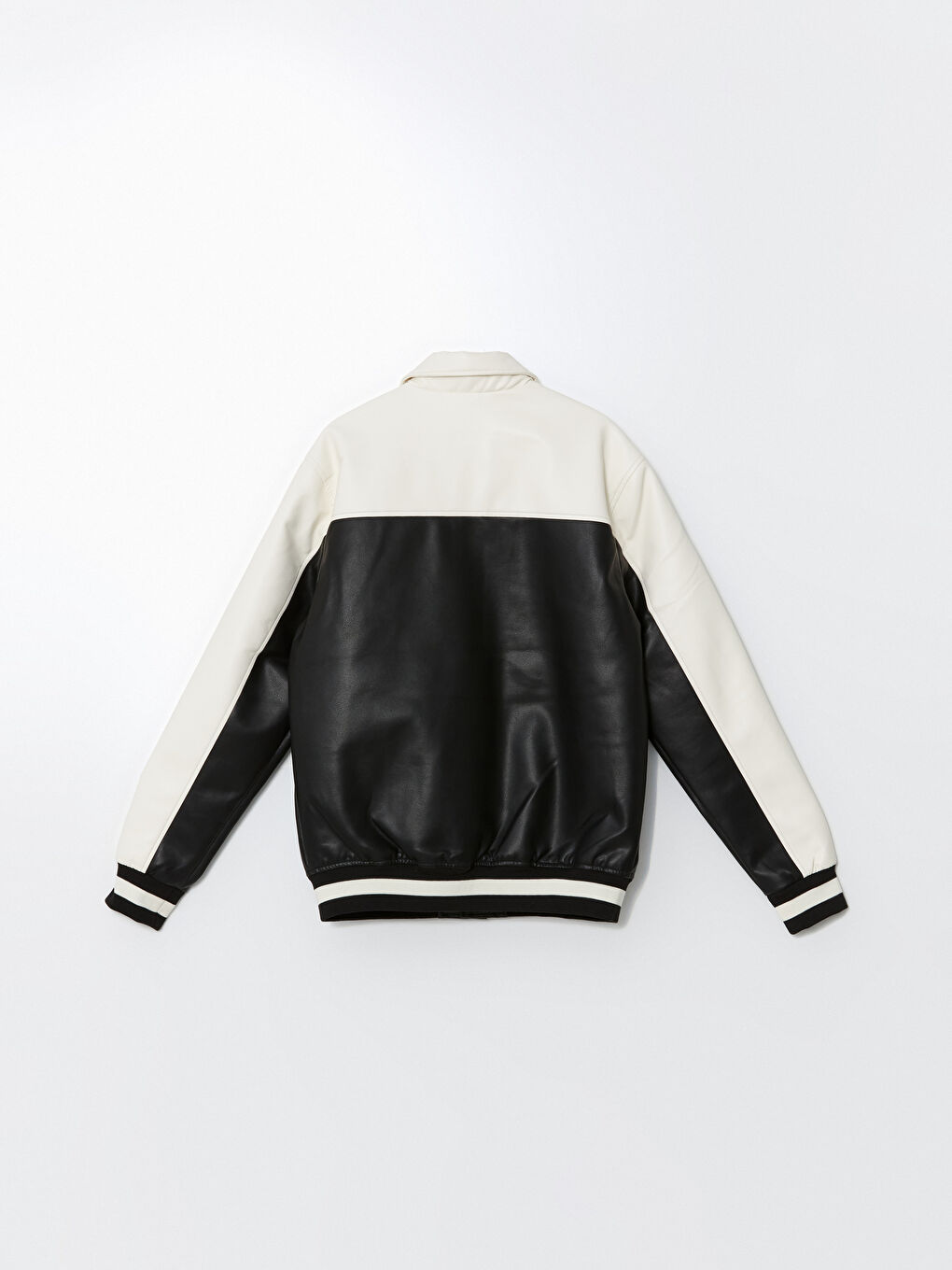 بالطو جلد صناعي بياقة قميص عادي للرجال-9