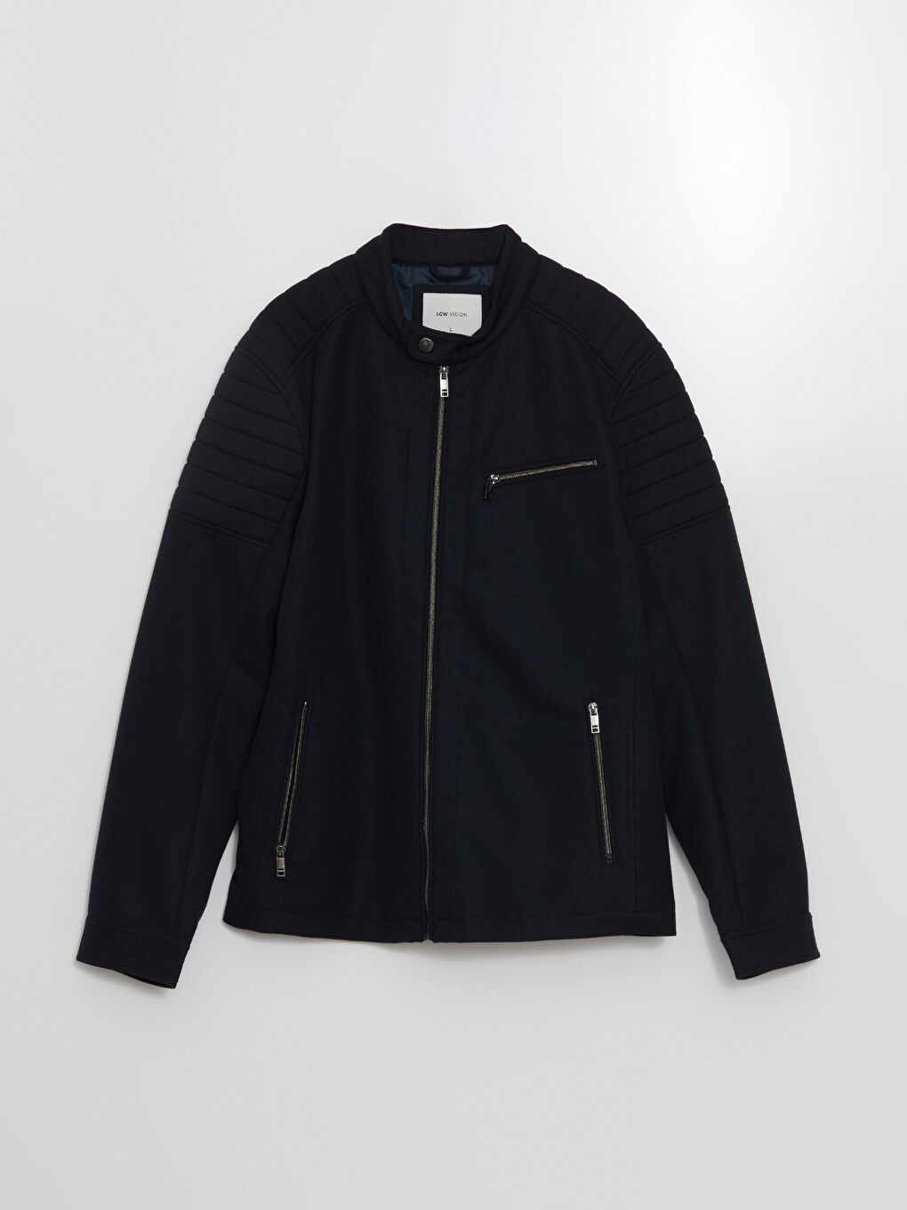 بالطو رفيع بياقة بايكر للرجال-5