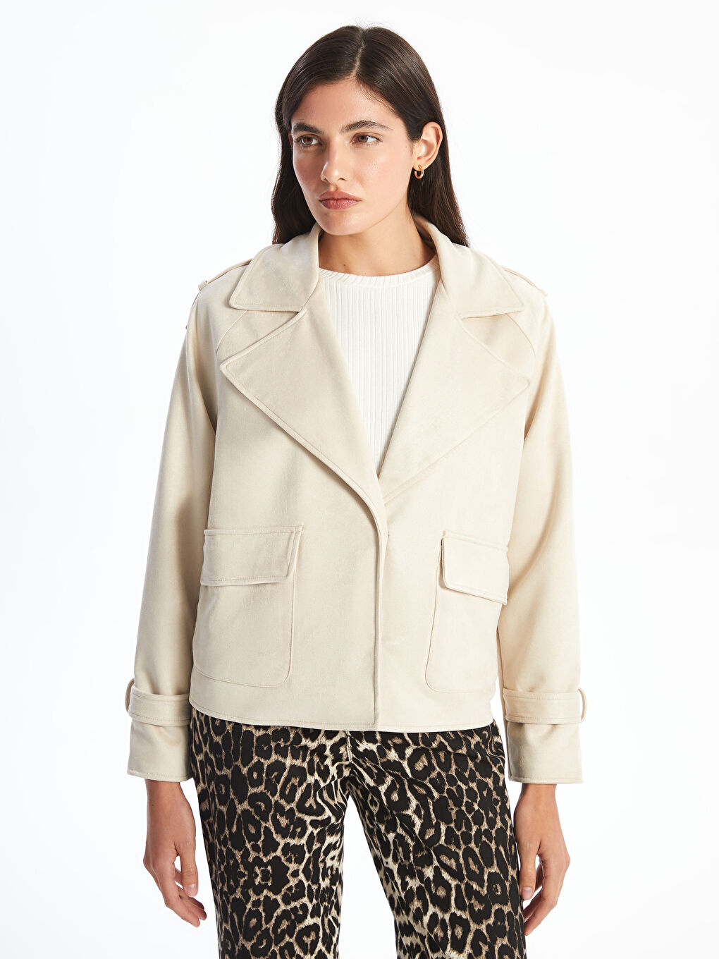 Women's Suede Look Jacket -S51511Z8-DG0