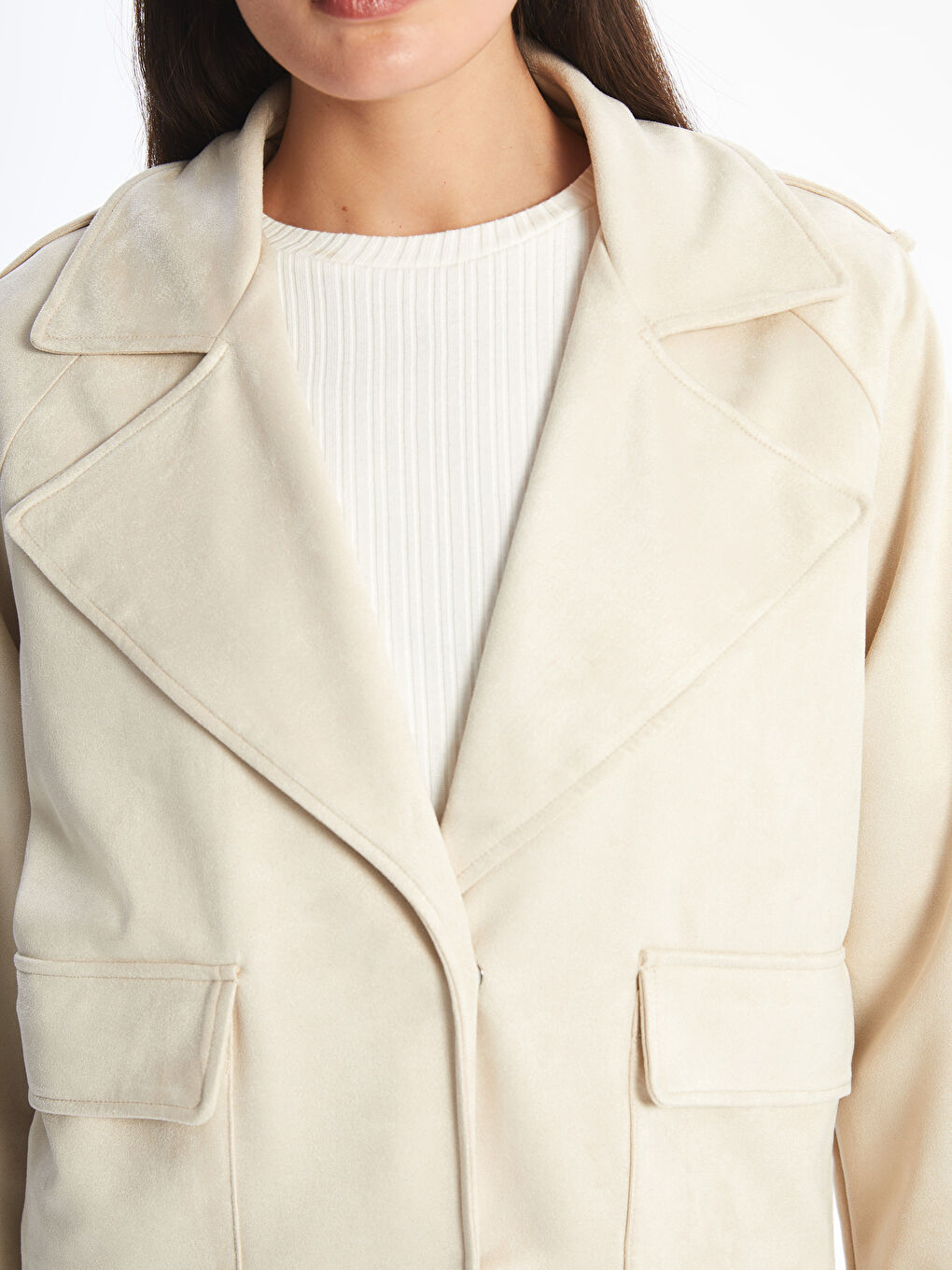 Women's Suede Look Jacket -S51511Z8-DG0