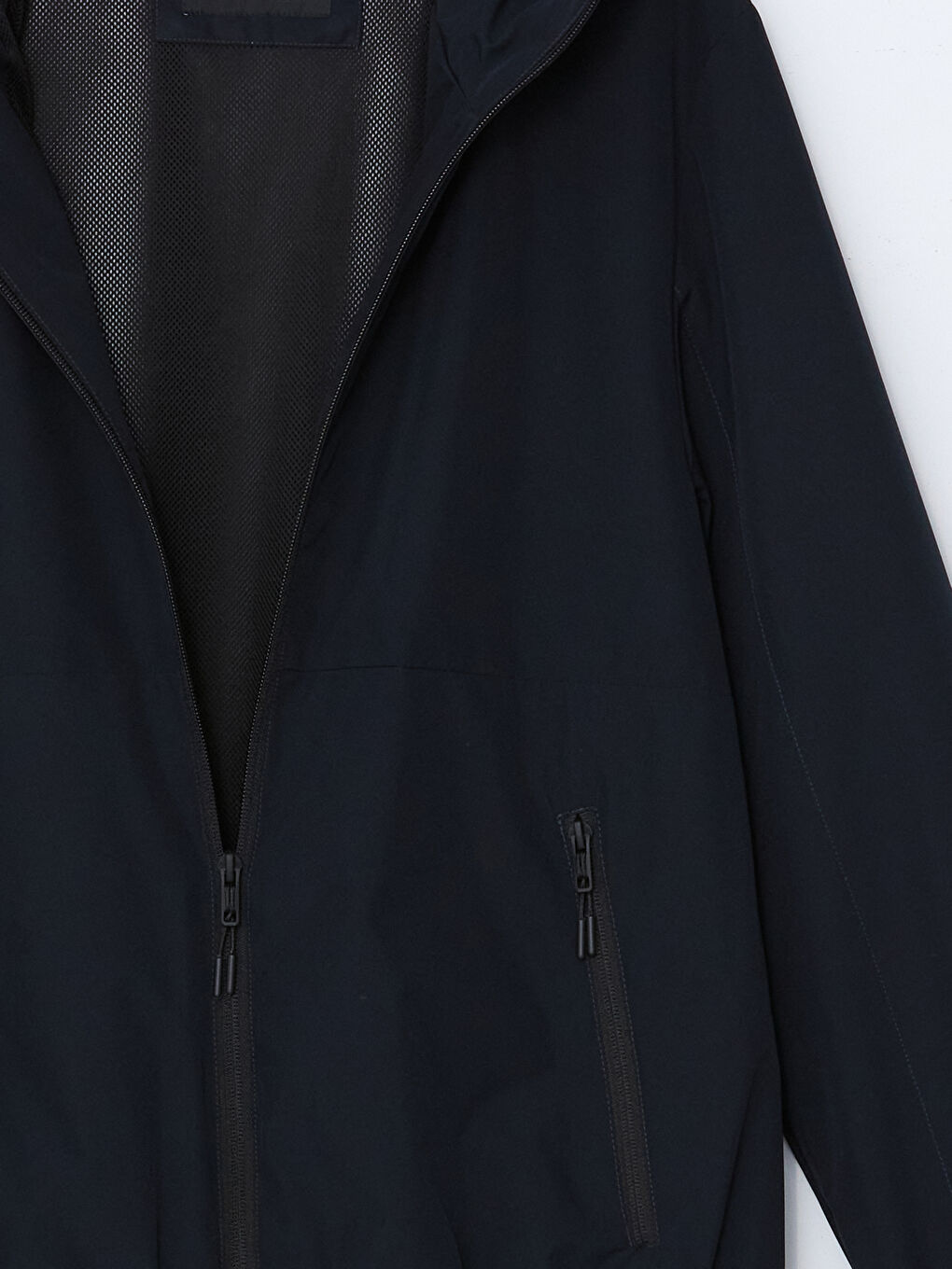 معطف واق من المطر للرجال مزود بغطاء رأس وقصة عادية-7