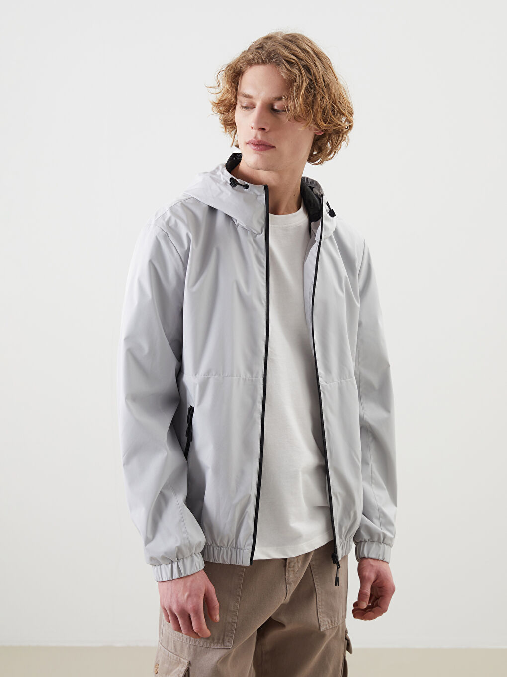 Regular Fit Hooded Men's Raincoat -S51513Z8-VKT