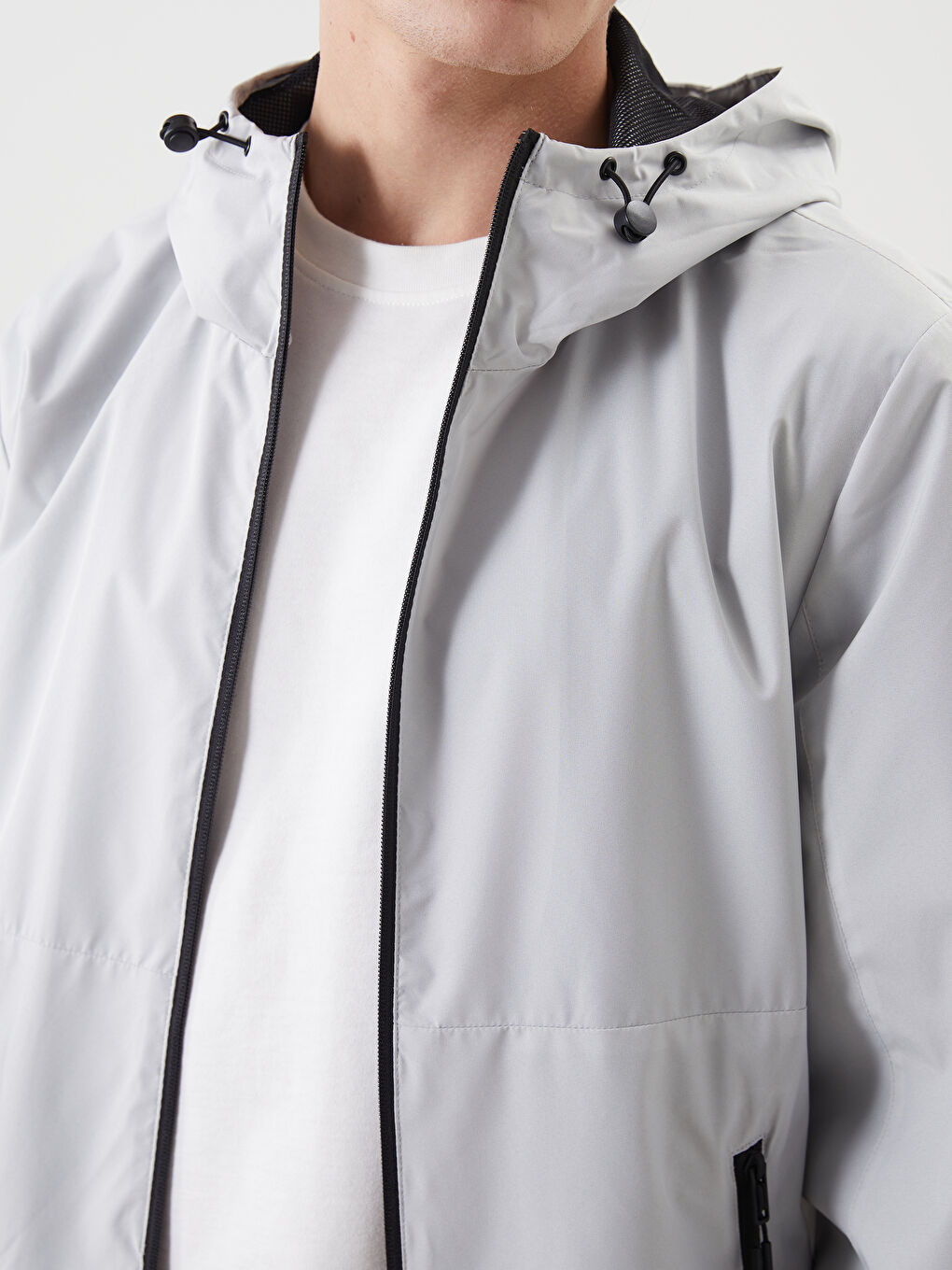Regular Fit Hooded Men's Raincoat -S51513Z8-VKT