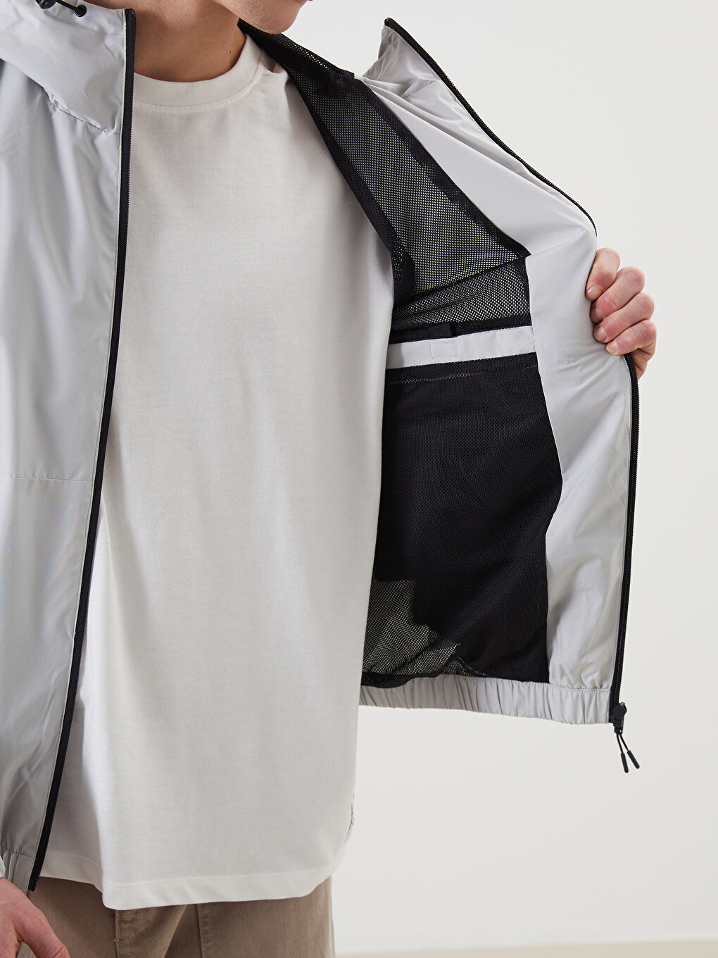 Regular Fit Hooded Men's Raincoat -S51513Z8-VKT